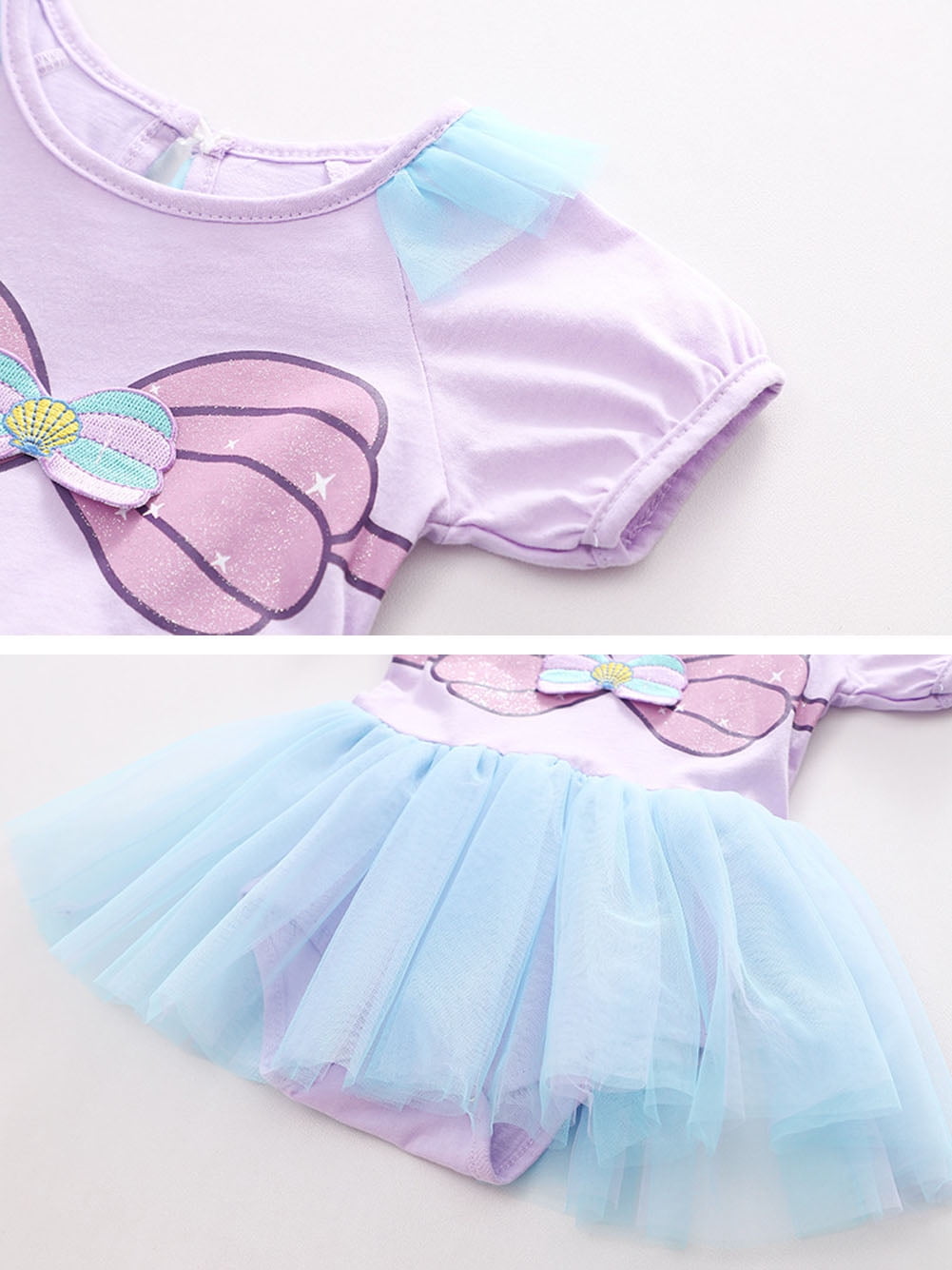 WIBACKER Infant Baby Girls Princess Romper Costume Onesie Fancy Dress Bodysuit with Headband Halloween Birthday Dresses