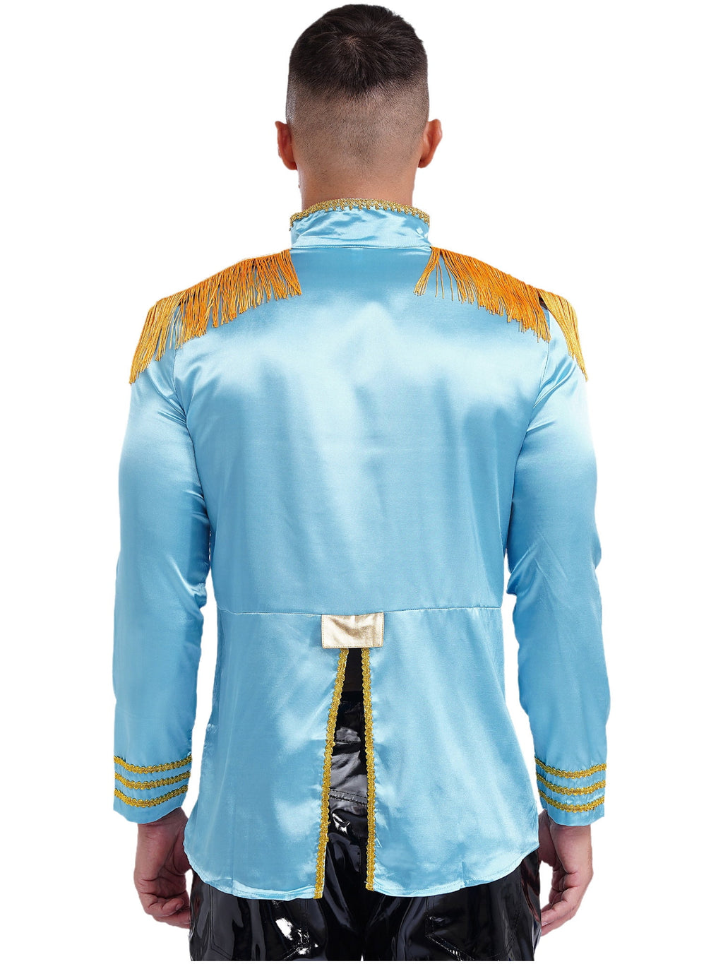 Eandarui Men's Halloween SGT Sergeant Pepper Costume Jacket Fancy Dress Hippie Music Star 1960s Shirt Red M