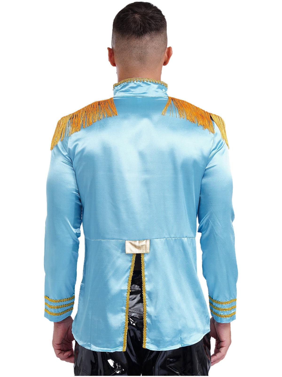 Eandarui Men's Halloween SGT Sergeant Pepper Costume Jacket Fancy Dress Hippie Music Star 1960s Shirt Red M