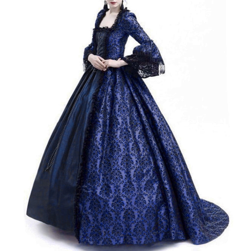 UPPADA Plus Size Victorian Dress for Women Lace Up Flare Sleeve Ball Gown with Corset Evening Party Maxi Gowns Vintage Cocktail Dress Wedding Dresses Early