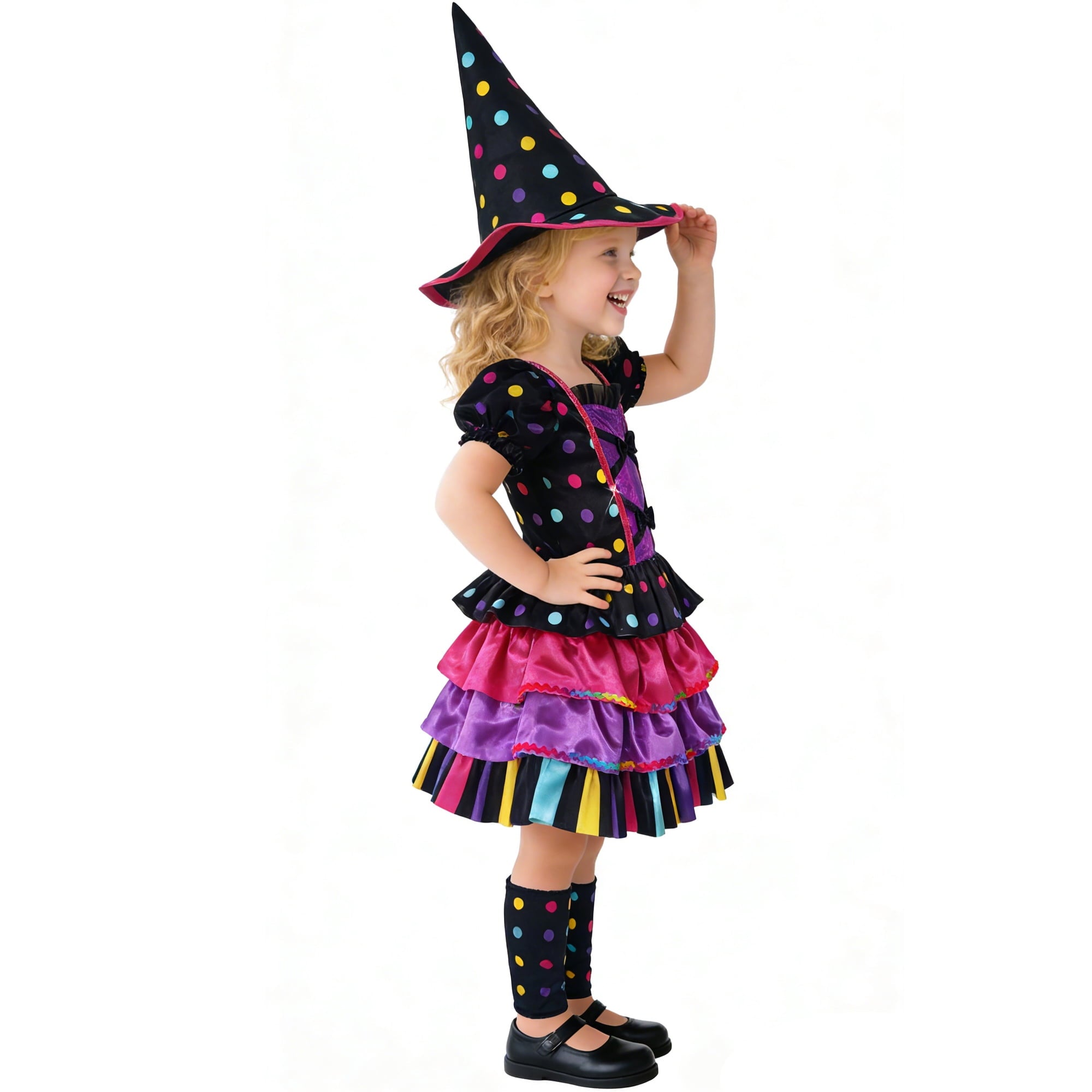 Polka Dot Witch Halloween Costume for Toddler, Size 3T-4T, by Way to Celebrate