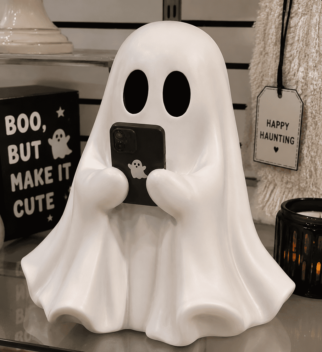 Halloween Decorations, Ghost Resin Crafts Ornaments, Alloween Decoration for Porch Yard Patio Indoor Decor Fall Autumn Home Shelf Mantel Ornament