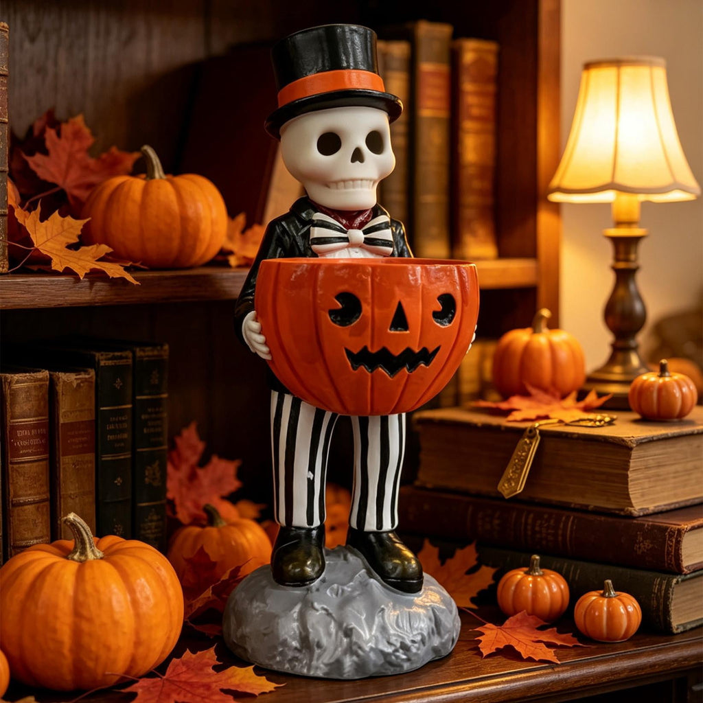 Halloween Ghost Coffee Stand Figurine, 2026 Spooky Decorative Ghost Statue for Shelf Desk Tabletop, Resin Halloween Ornament for Party, Farmhouse Seasonal Decor