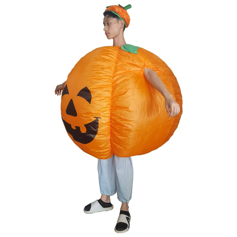 Halloween Inflatable Pumpkin Costume Novelty Round Inflatable Pumpkin Party Party Character Dress Up Props Adult Men And Women,Height 59"–74.8",Pumpkin