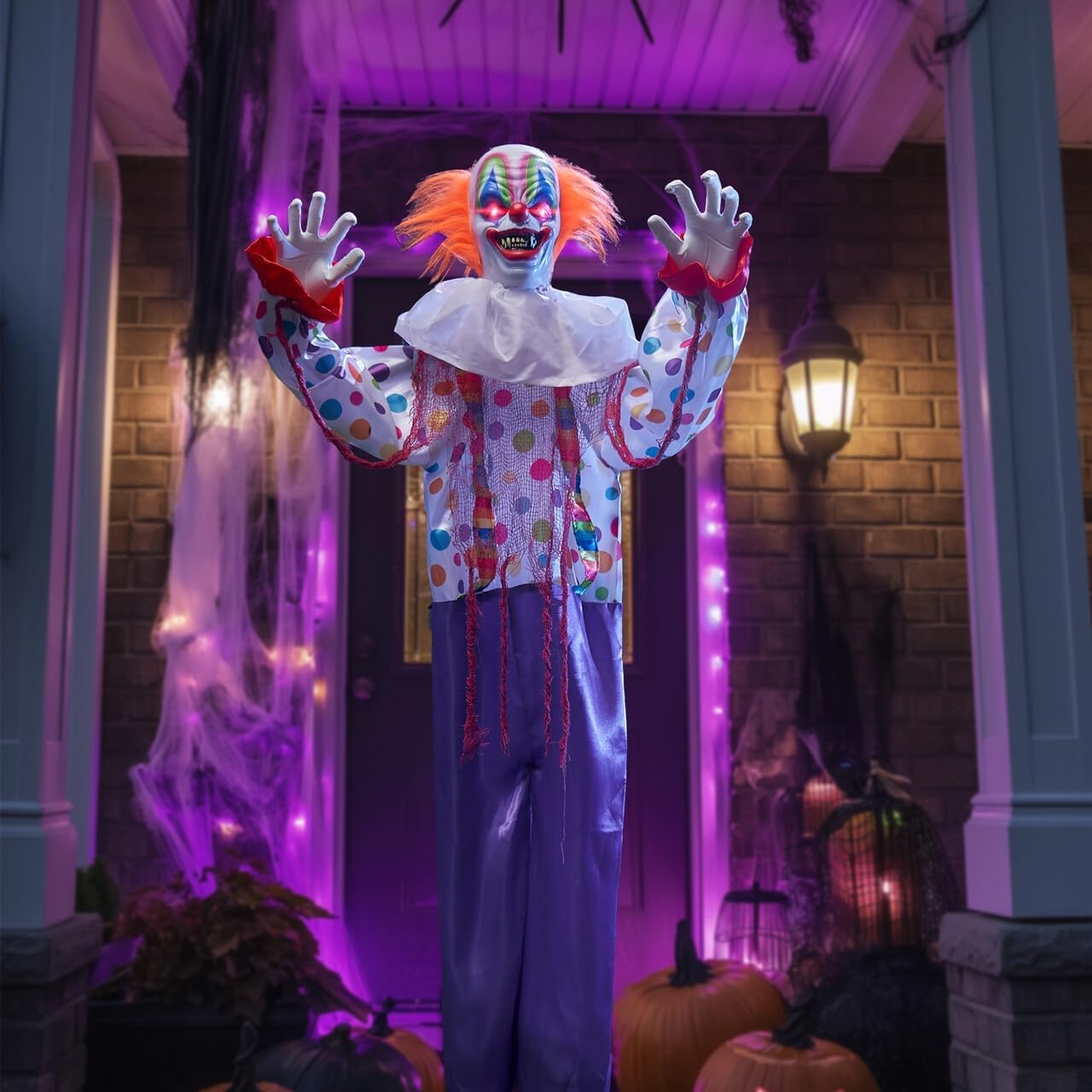 Joyfy 4 Pcs Halloween Decorations Outdoor Hanging Clown Ghost,29" Scary Outdoor Halloween Decor for Halloween Haunted House Decor Props