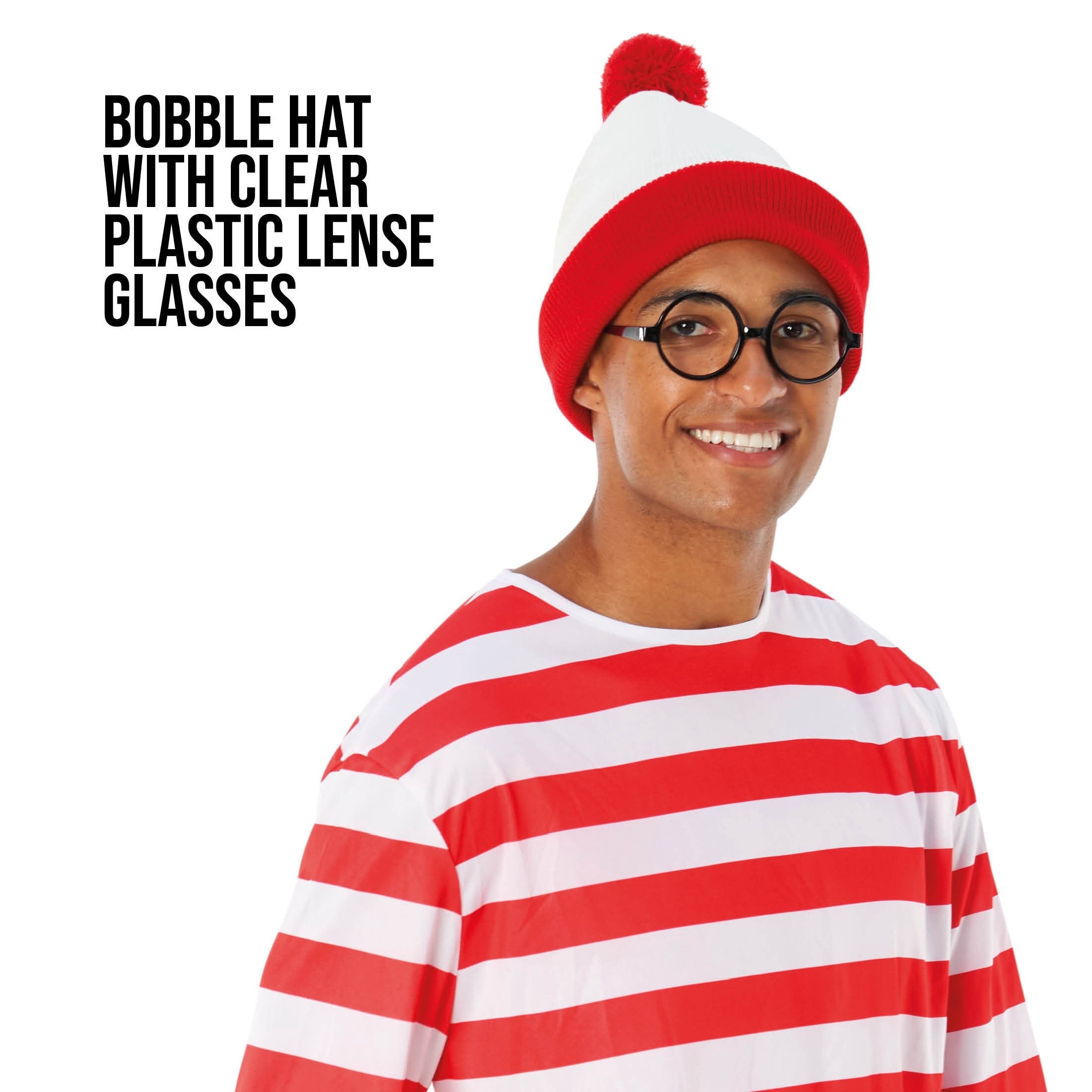 Morph Mens Wheres Wanderer Costume Set Adult Red White Stripe Book Character Halloween Red L