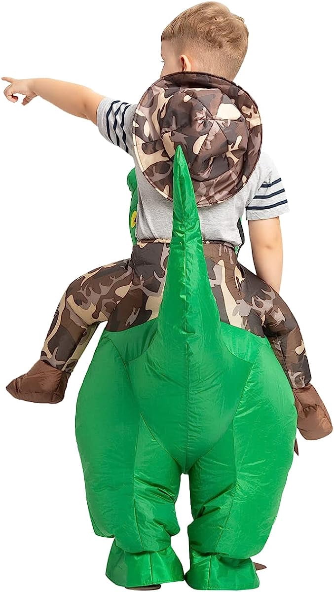 GOOSH 48 inch Inflatable Dinosaur Costume for Kids, Kids Halloween Costume for Unisex Boys Girls, Funny Blow Up Costumes for Halloween Party Cosplay