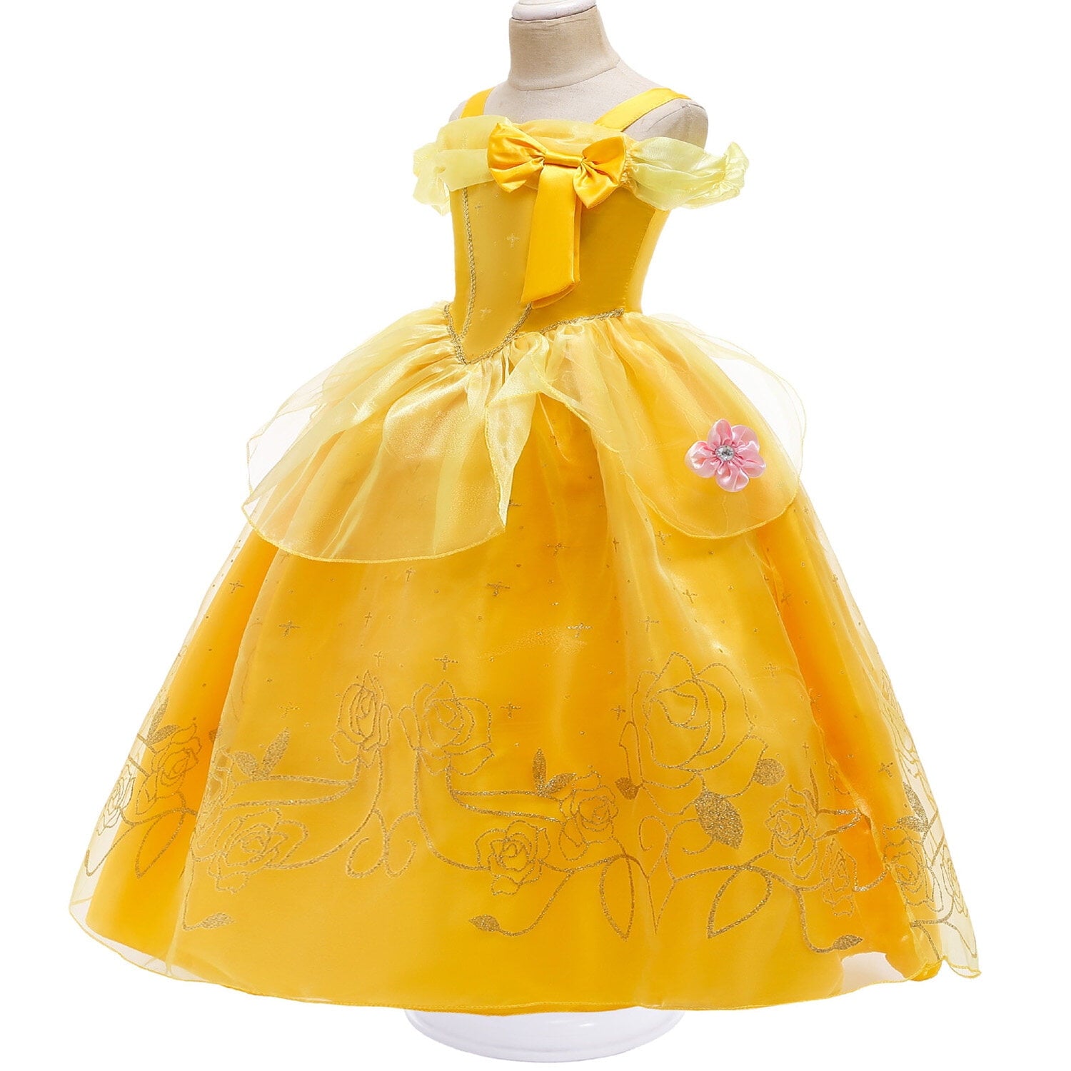 HAWEE Princess Dress up Birthday Party Fairy Yellow Costume for Toddler Girls