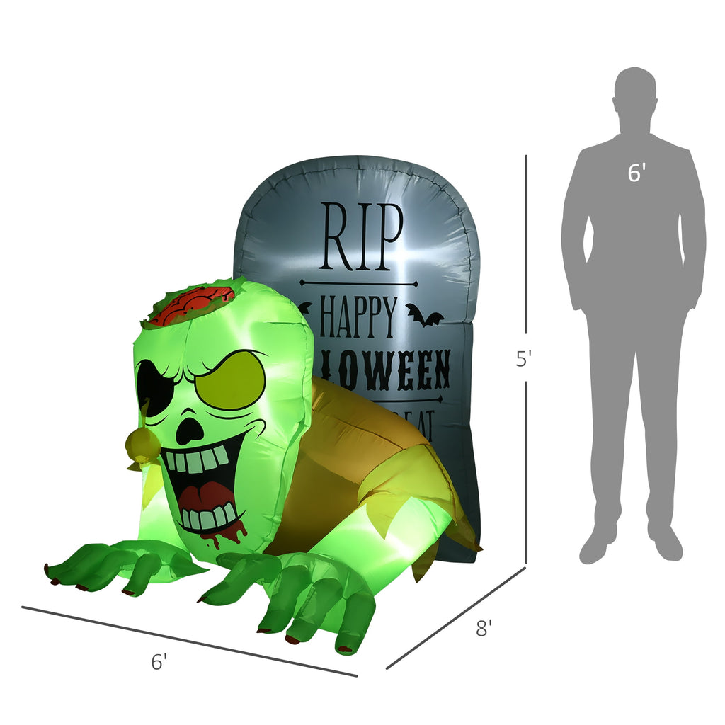 HomCom Vampire Giant Coffin Outdoor LED Waterproof Yard Inflatable, 2.6'