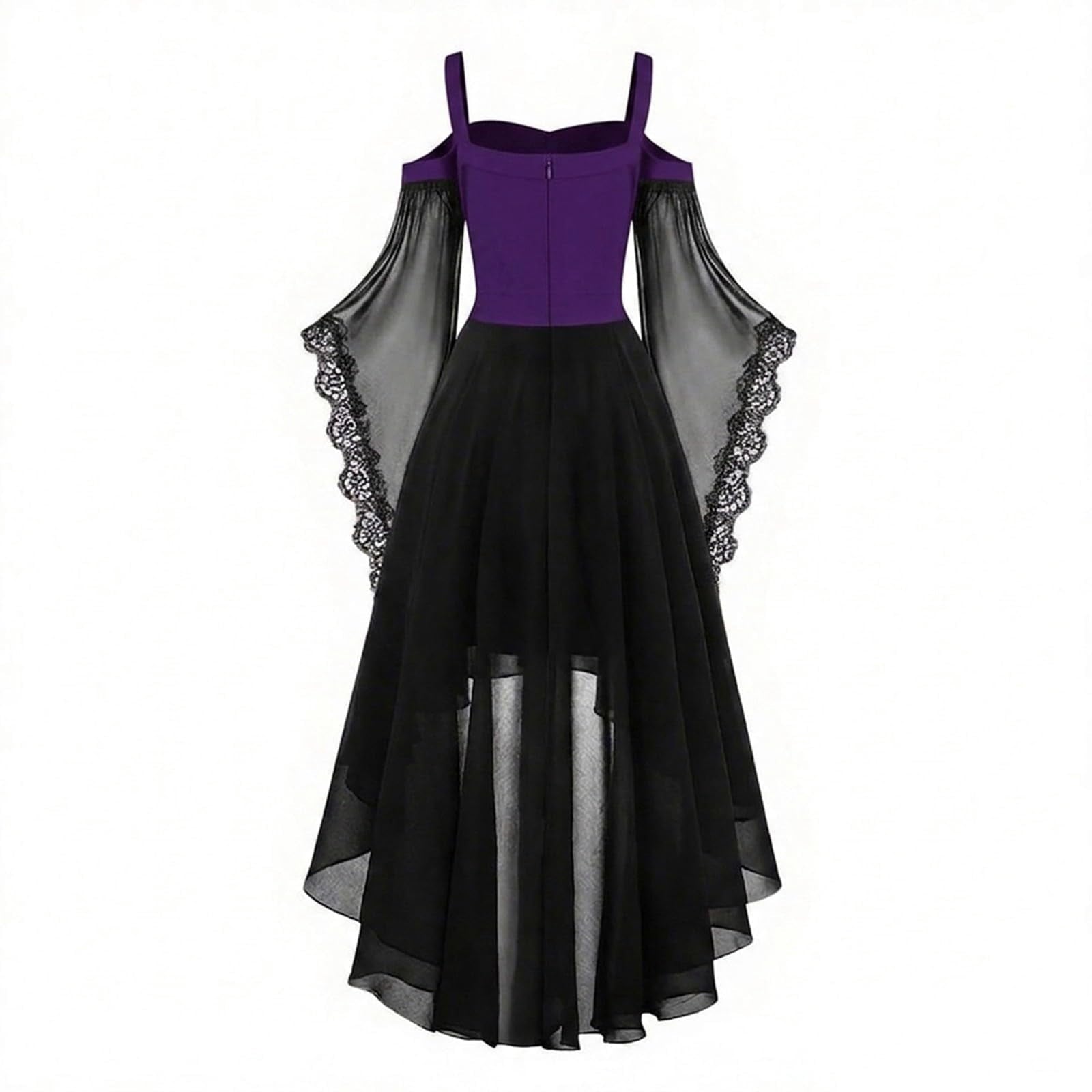 Witch Dress Women 2026 Halloween Costumes Woman Adults Medieval Vampire Butterfly Sleeve Mesh Gothic Outfits Red S