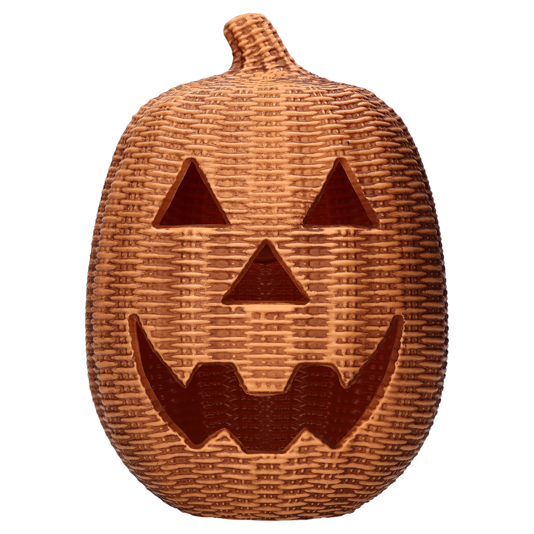 Light-Up Blow Mold Woven Jack-o'-Lantern Decoration, Brown, 12", Halloween by Way To Celebrate