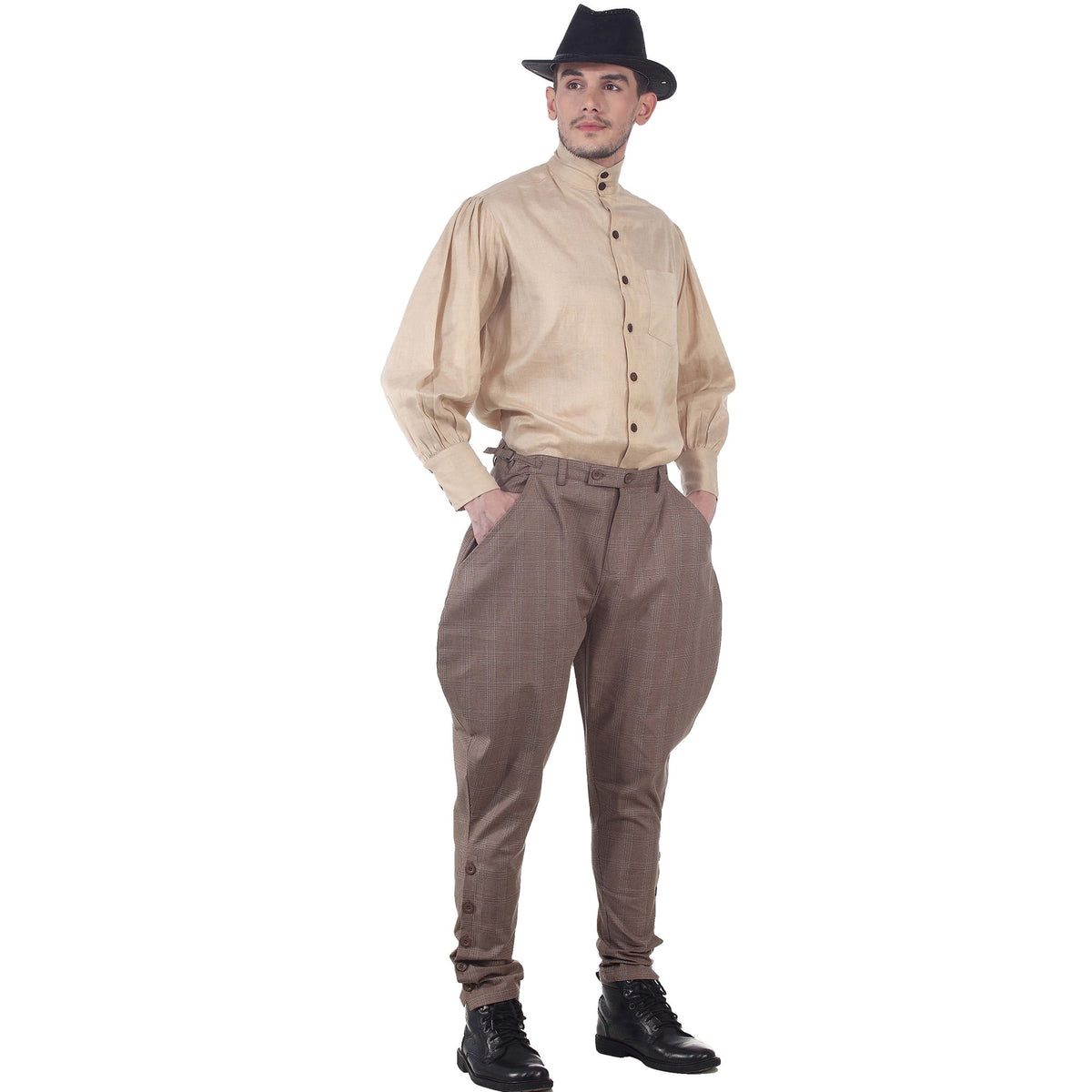 ThePirateDressing Men's Steampunk Victorian Cosplay Archibald Jodhpur Pants - Renaissance & Gothic Costume Trousers