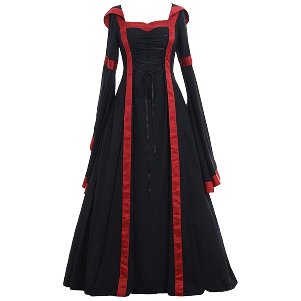 Halloween Costumes for Women 2022 Women's Medieval Dress Plus Size Irish Medieval Ball Gown Halloween Costume for Women Flare Sleeve Floor Length Dress