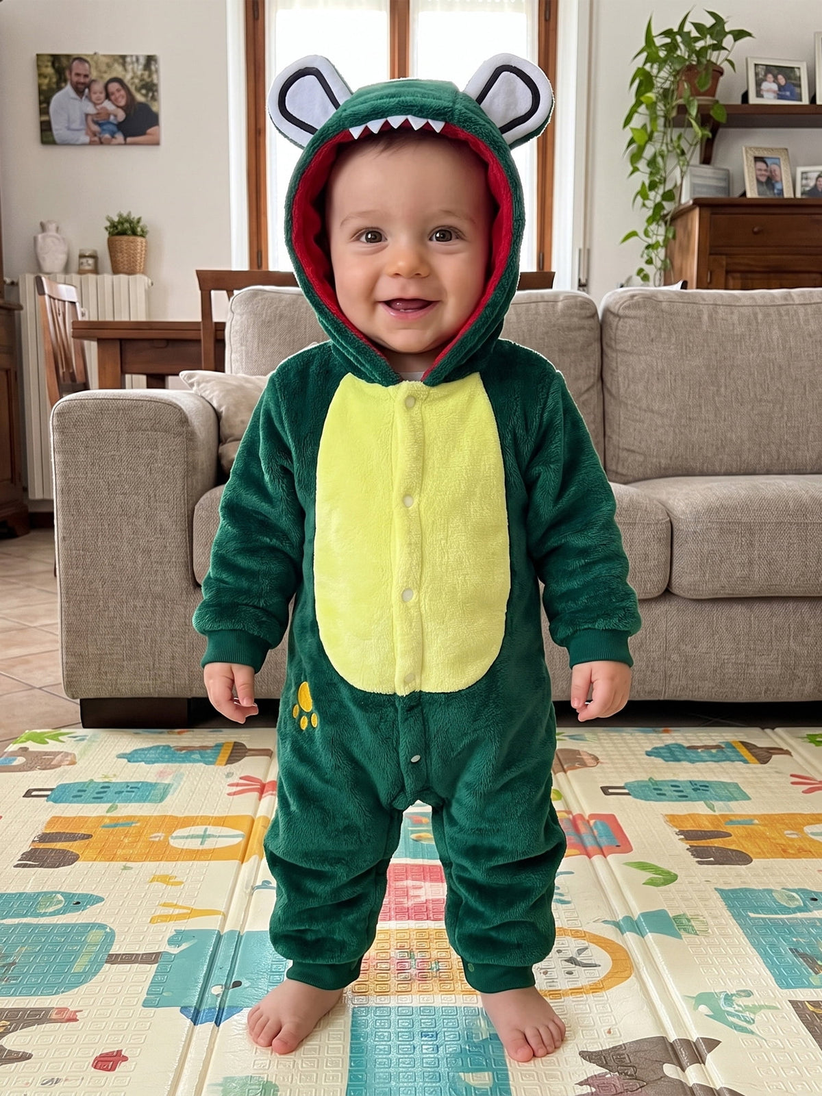 RUINIXCW Toddler Baby Boy Girl Halloween Animal Costume Kids Infant Baby Fleece Jumpsuit Warm Fall Winter Clothes Long Sleeve Hooded Romper Snowsuit