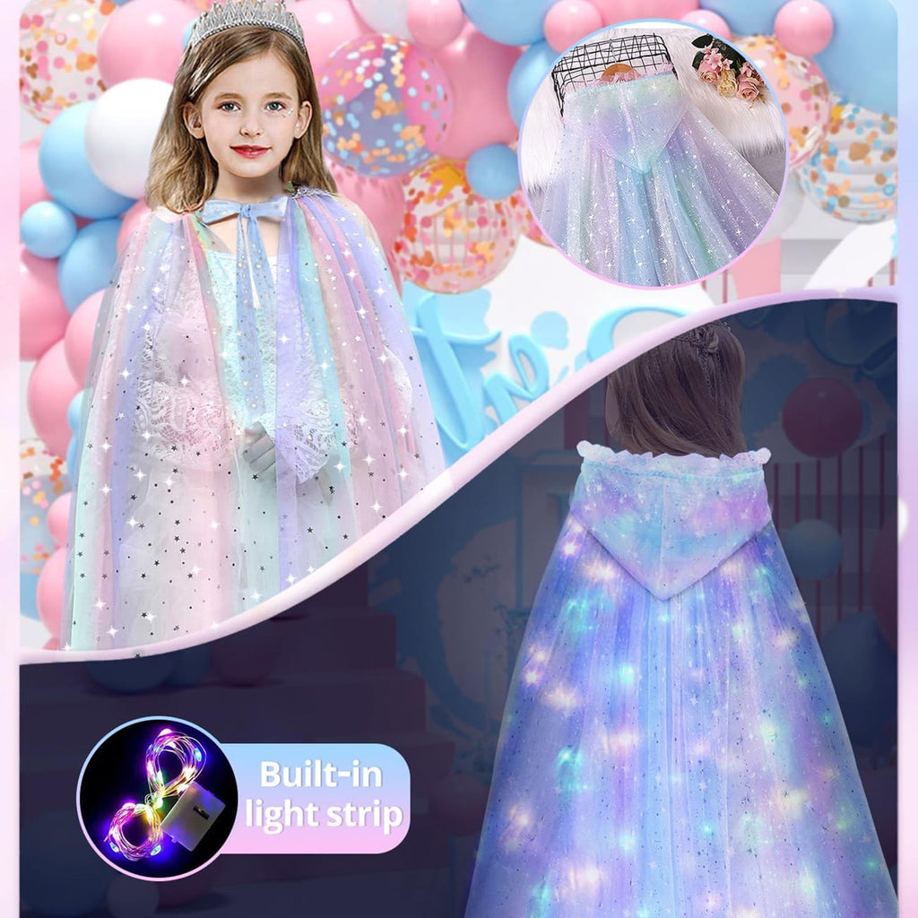 Princess Dress Up for Girls 4-6, Light Up Princess Toys for Toddlers Age 3 4 5 6