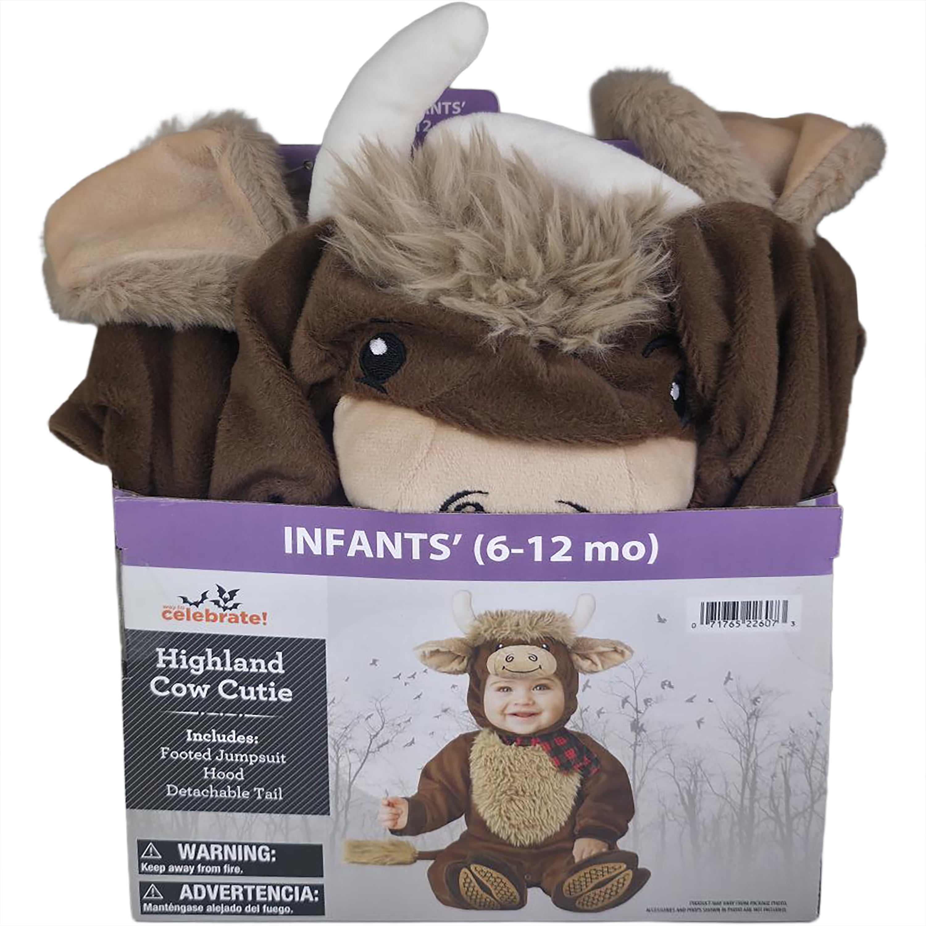 Highland Cow Cutie Halloween Costume for Infant, Size 0-6M, by Way to Celebrate