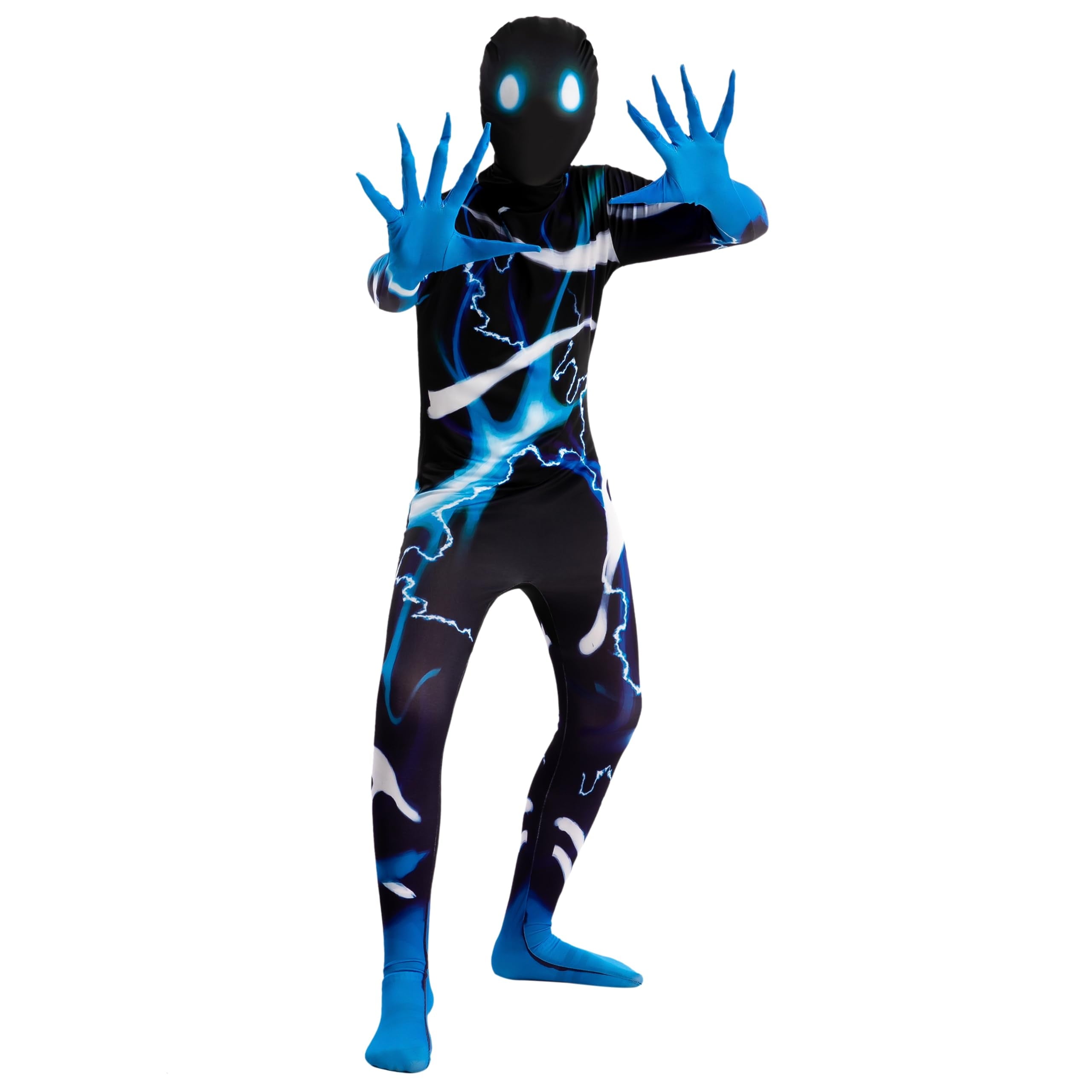Joyfy Scary Halloween Costume for Kids, Slenderman Skin Bodysuit Skinsuit for Boys Girls Halloween Dress up Party Age up to 12 Years