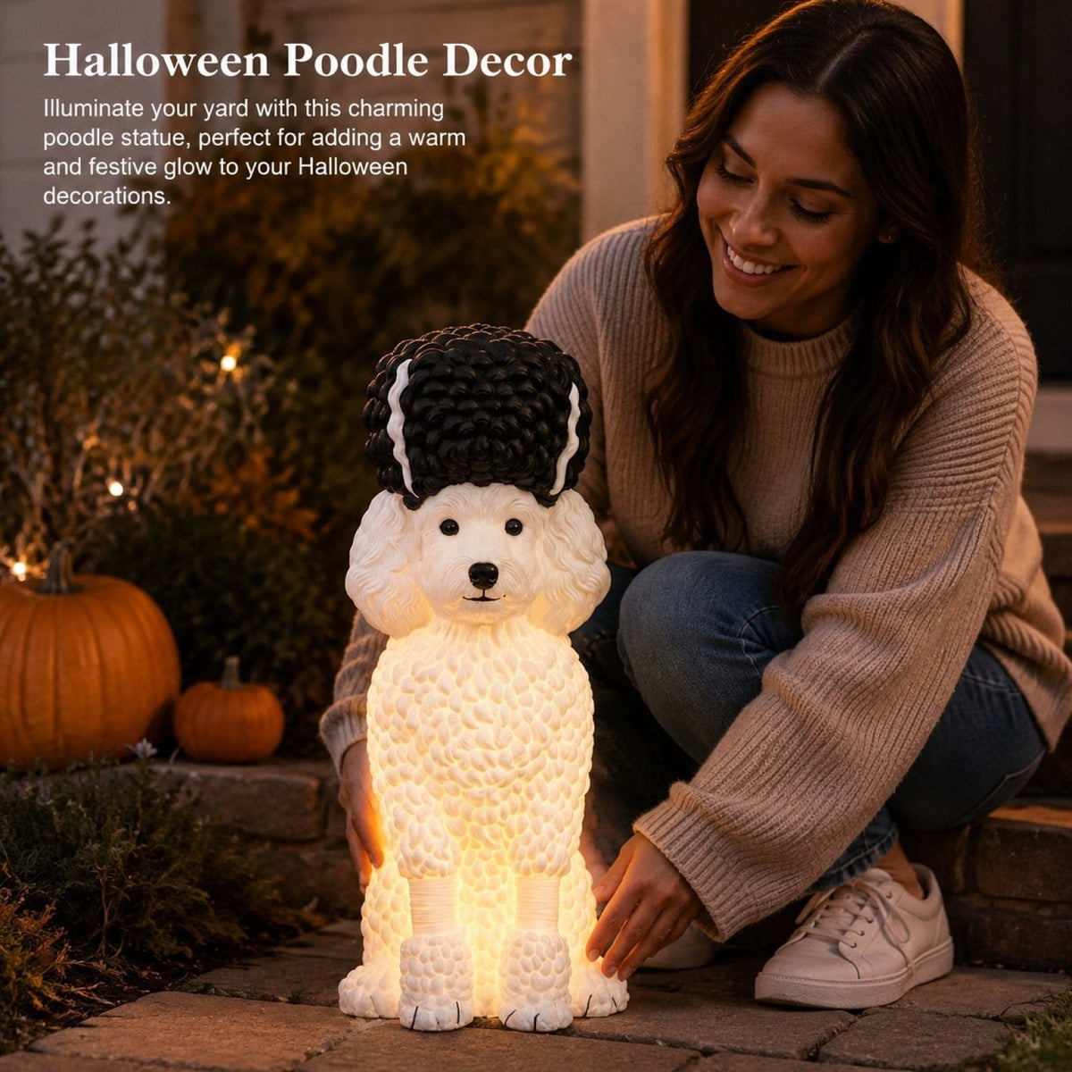 Clearance! Christmas Golden Retriever Statue with LED Lights, Cute Dog Holding Puppy Figurine, Christmas Decoration Indoor Outdoor, Gift for Kiddo Adults