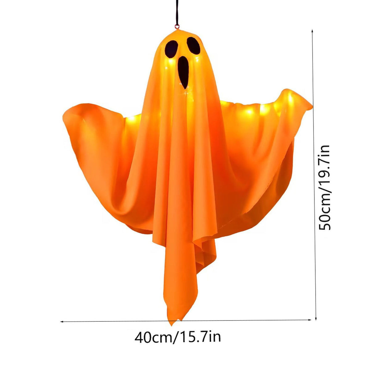 Darzheoy Halloween Decorations 20" Hanging Ghosts Light Up Decor Warm LED Ghost Light Bedroom Wall Indoor Outdoor Fall Party Garden Patio Front Porch Yard Halloween Ghost Decor Gifts