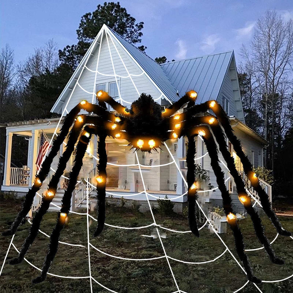 49in Halloween Decorate Spider Halloween Light Up Scary For Indoor Outdoor Halloween Decorations Party Yard Home House Decorate