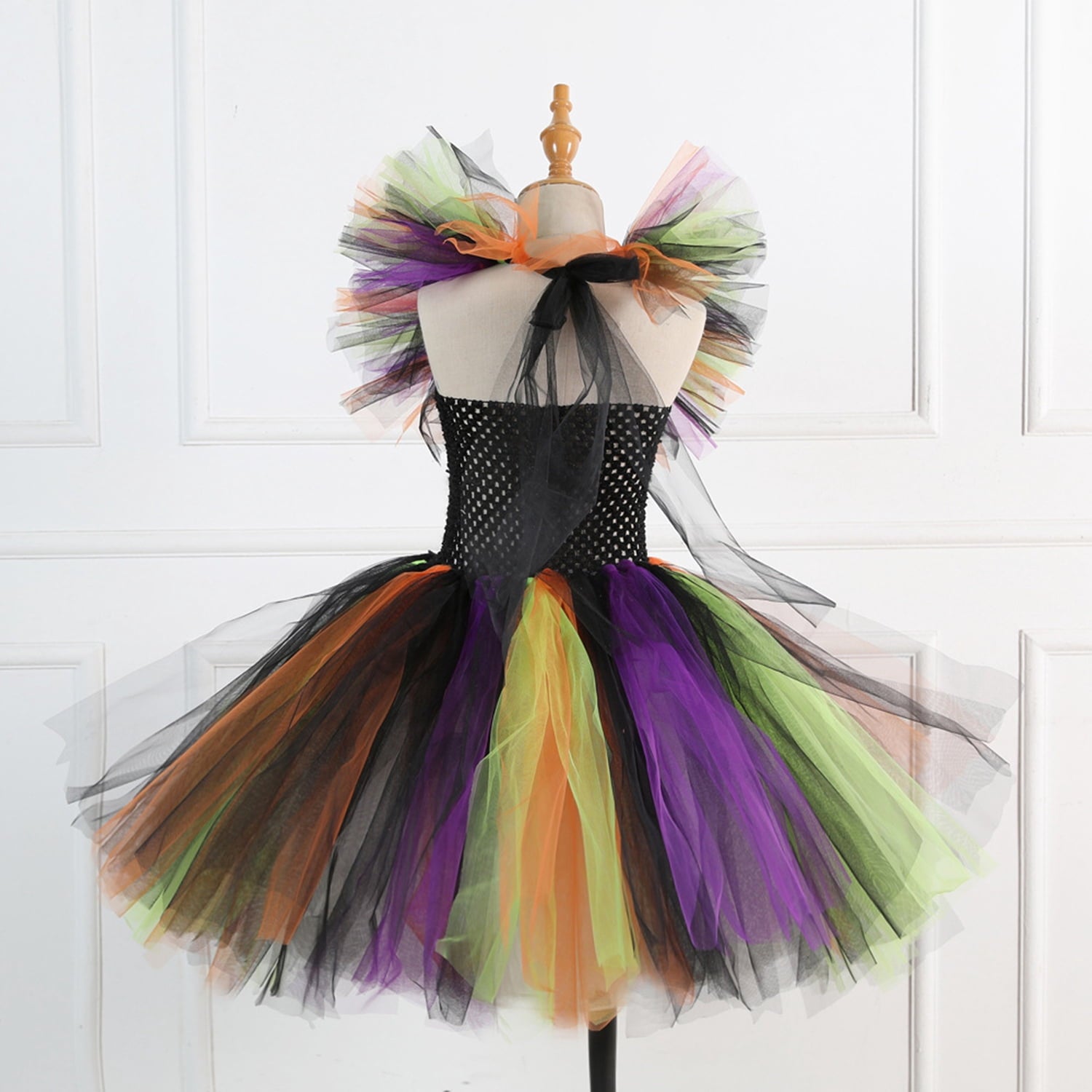 CHOYURME CHONYURM Girls Halloween Witch Costume with Witch Hat and Magic Brooms for 2-12 Years