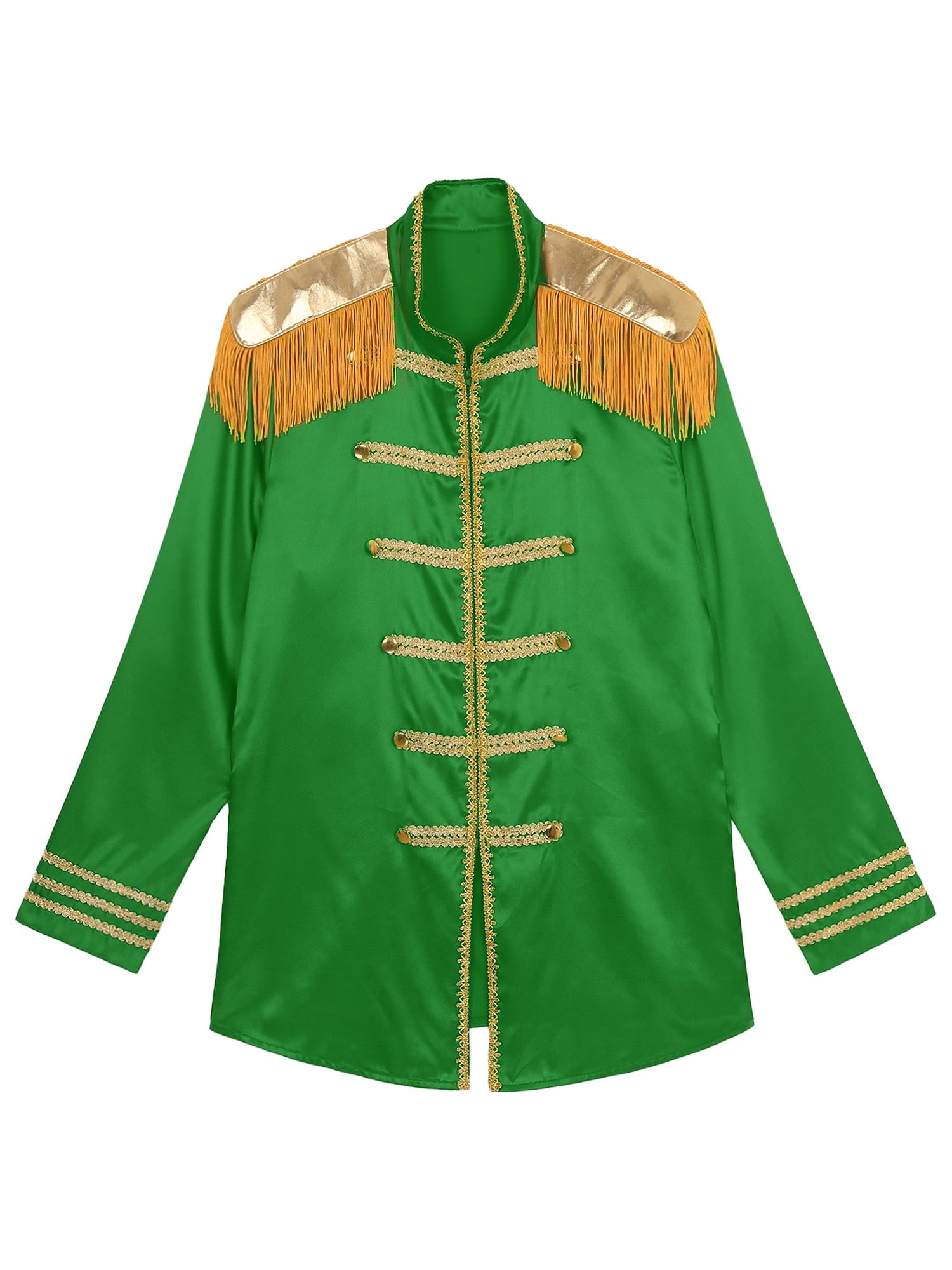 Eandarui Men's Halloween SGT Sergeant Pepper Costume Jacket Fancy Dress Hippie Music Star 1960s Shirt Red M