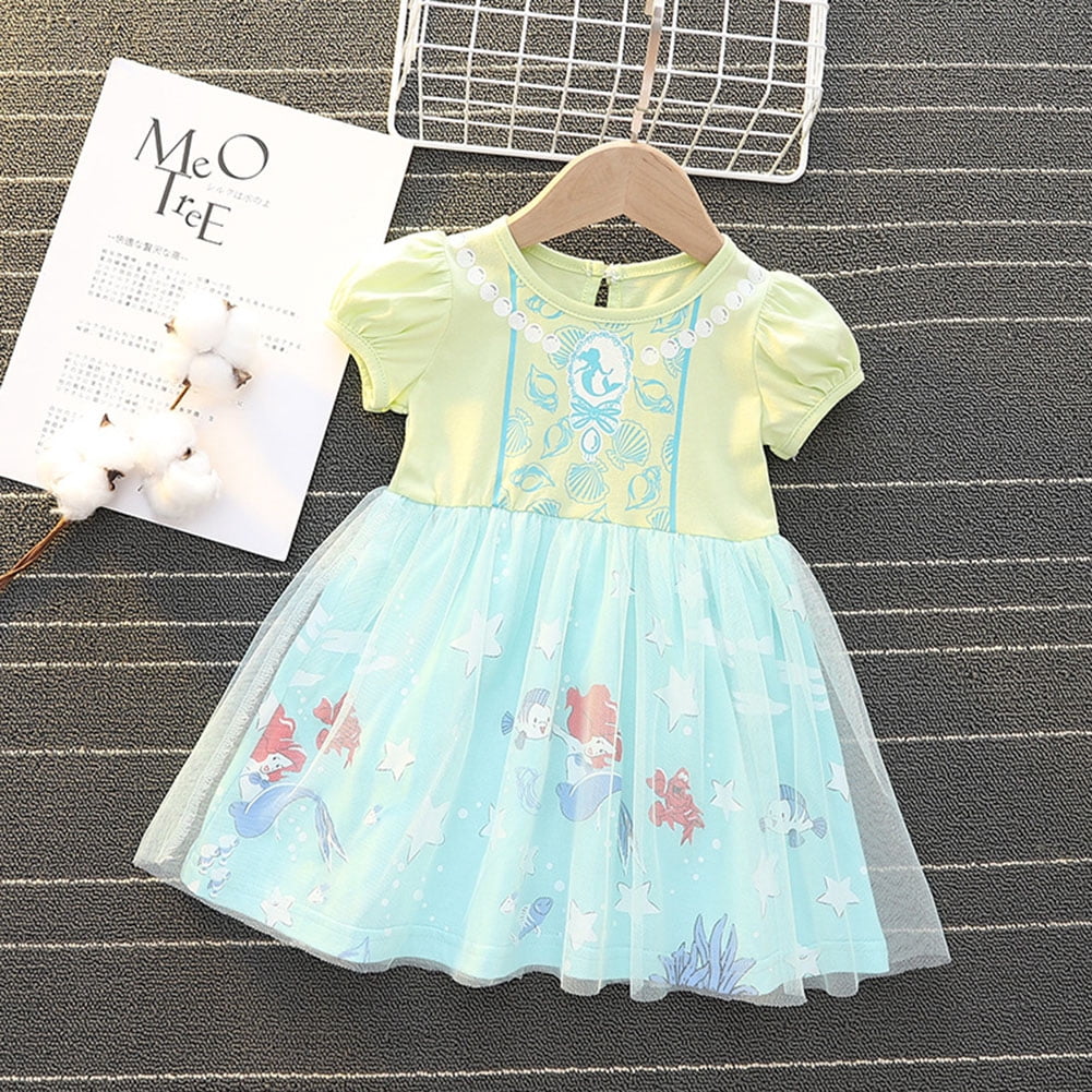 WIBACKER 1-6T Toddler Kid Baby Girls Fancy Party Puff Sleeve Princess Dress Cosplay Costume Dress Up