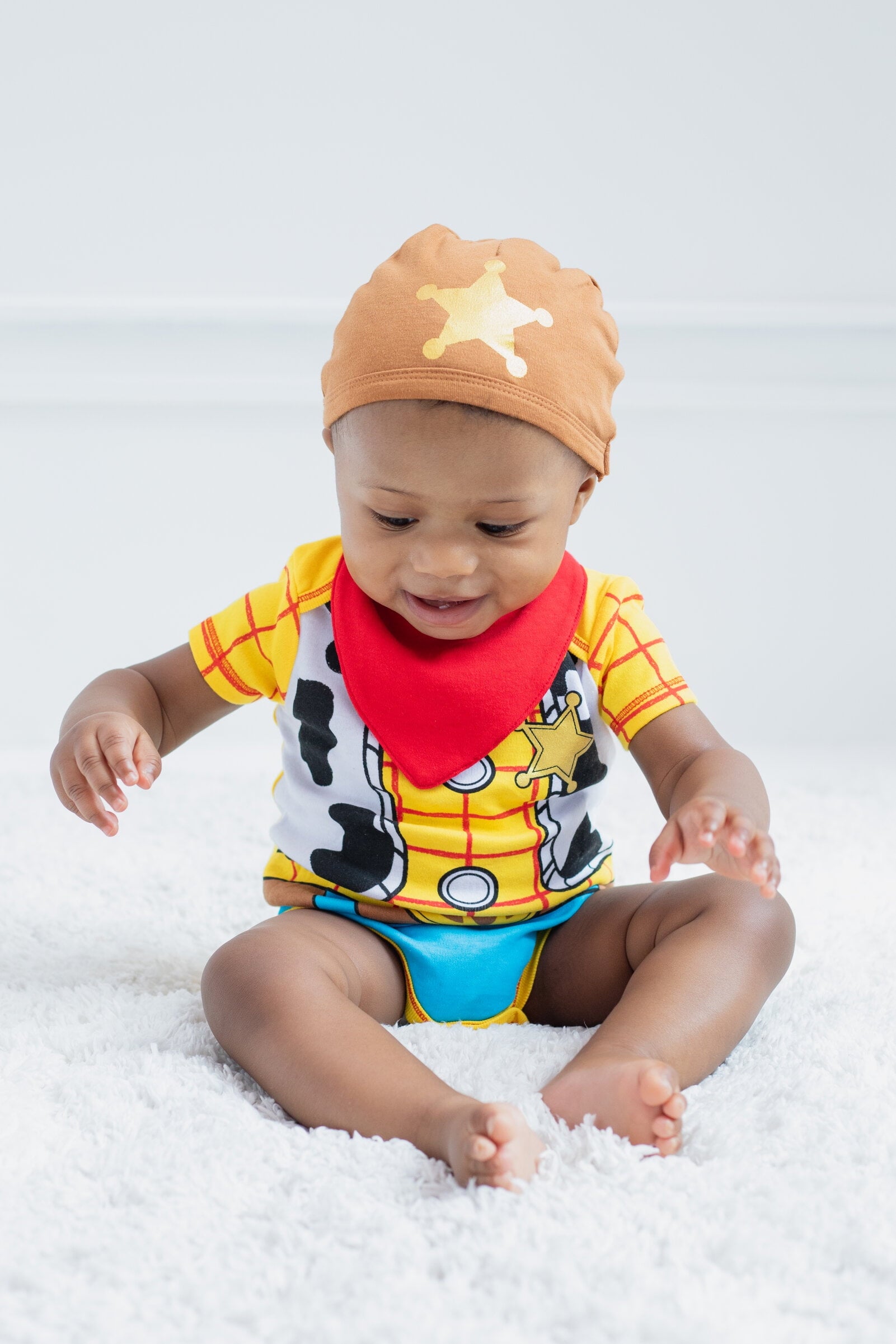 Disney Winnie the Pooh Baby Boy or Girl 2-Piece Cosplay Bodysuit and Hat Set Light Blue Eeyore