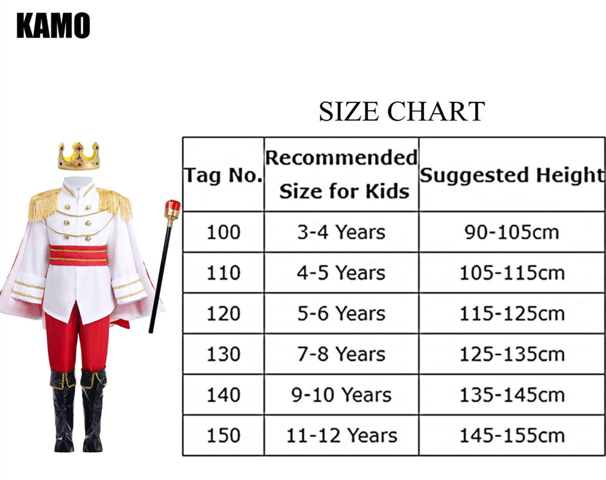 CHOYURME CHONYURM Boys Medieval Royal Prince King Costume, Kids Halloween Cosplay Party Outfit with Crown Scepter Cape Full Set