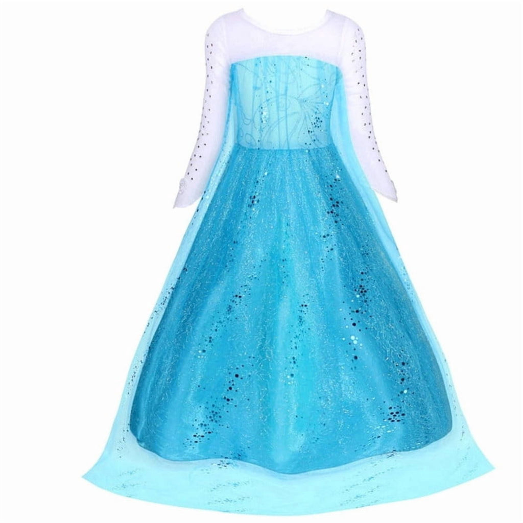 Jurebecia Princess Dress for Girls Birthday Party Blue Costume up Toddlers Kids Christmas Halloween Cosplay Clothes with Accessories 6T(5-6Years)