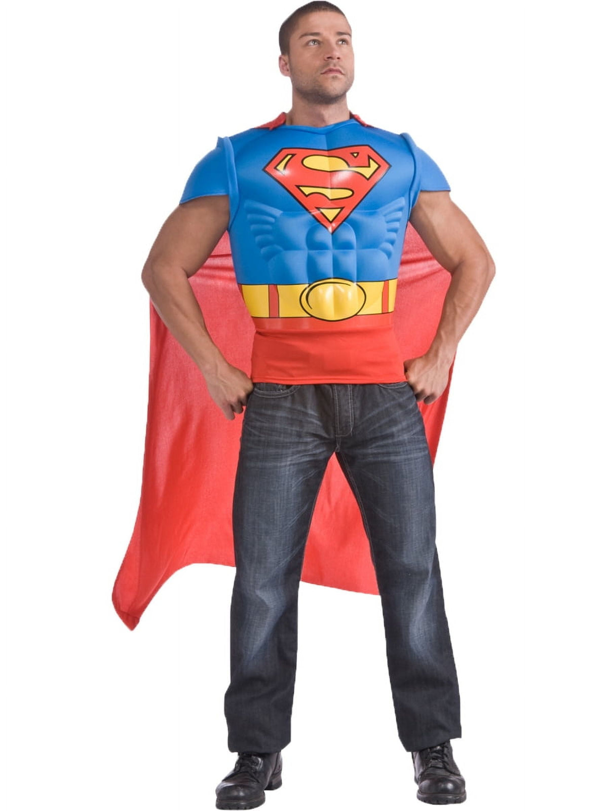 DC Comics Superman Muscle Chest Top Costume for Adults by Rubies, Men's XL