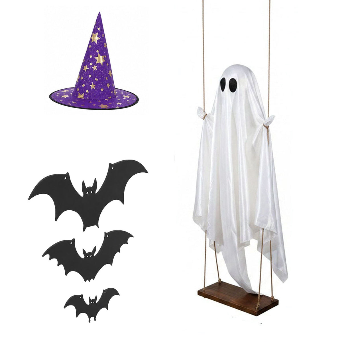 Halloween Decorations Clearance! Cute Kissing‑Face Witch Statue With Bow Hat & Mesh Skirt, Tabletop Ornament for Shelf Indoor Home Halloween Decor
