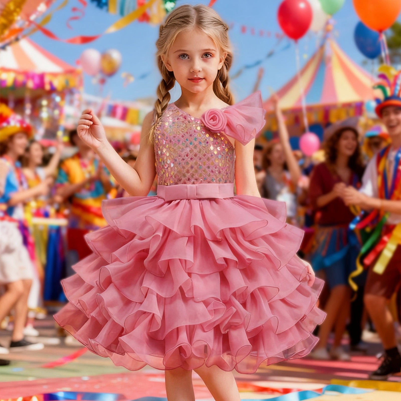 Toddler Dance Yellow Sequin Dress Tulle Dance Dresses Dance Kids 80s Outfits for Girls Dance Performance Outerwear 3-4 Years