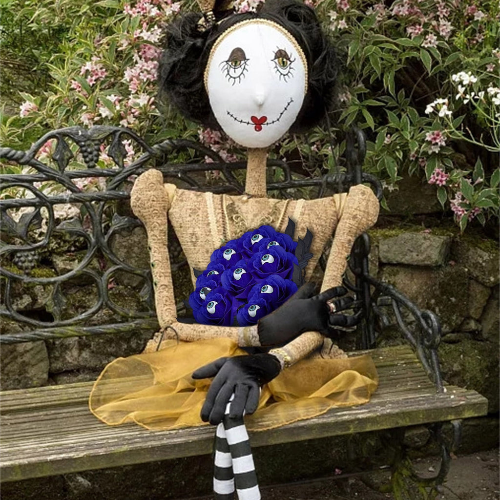 Feltree Halloween Decorations 10 Pieces Faux Rose With Eyeballs Halloween Faux Eyeball Flowers Faux Gothic Rose Bushes For Halloween Party Home Decorations