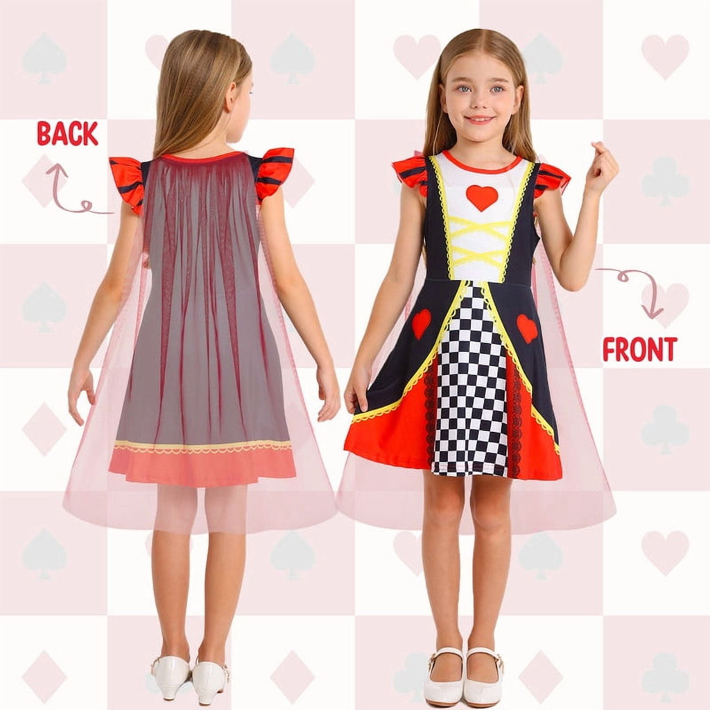 Benylion Girls Ice Princess Dress Halloween Cosplay Costumes With Tulle Cape Kids Birthday Party Dress up Outfit for 7-8 Years