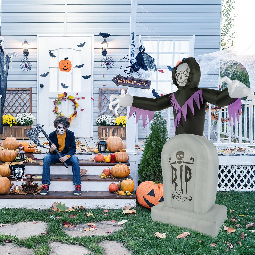 8FT Long Halloween Inflatables Pumpkins Eyeball Candy Outdoor Decorations, Blow Up Yard Decoration with Built-in LEDs Lighted for Lawn Garden Outside Indoor Decor