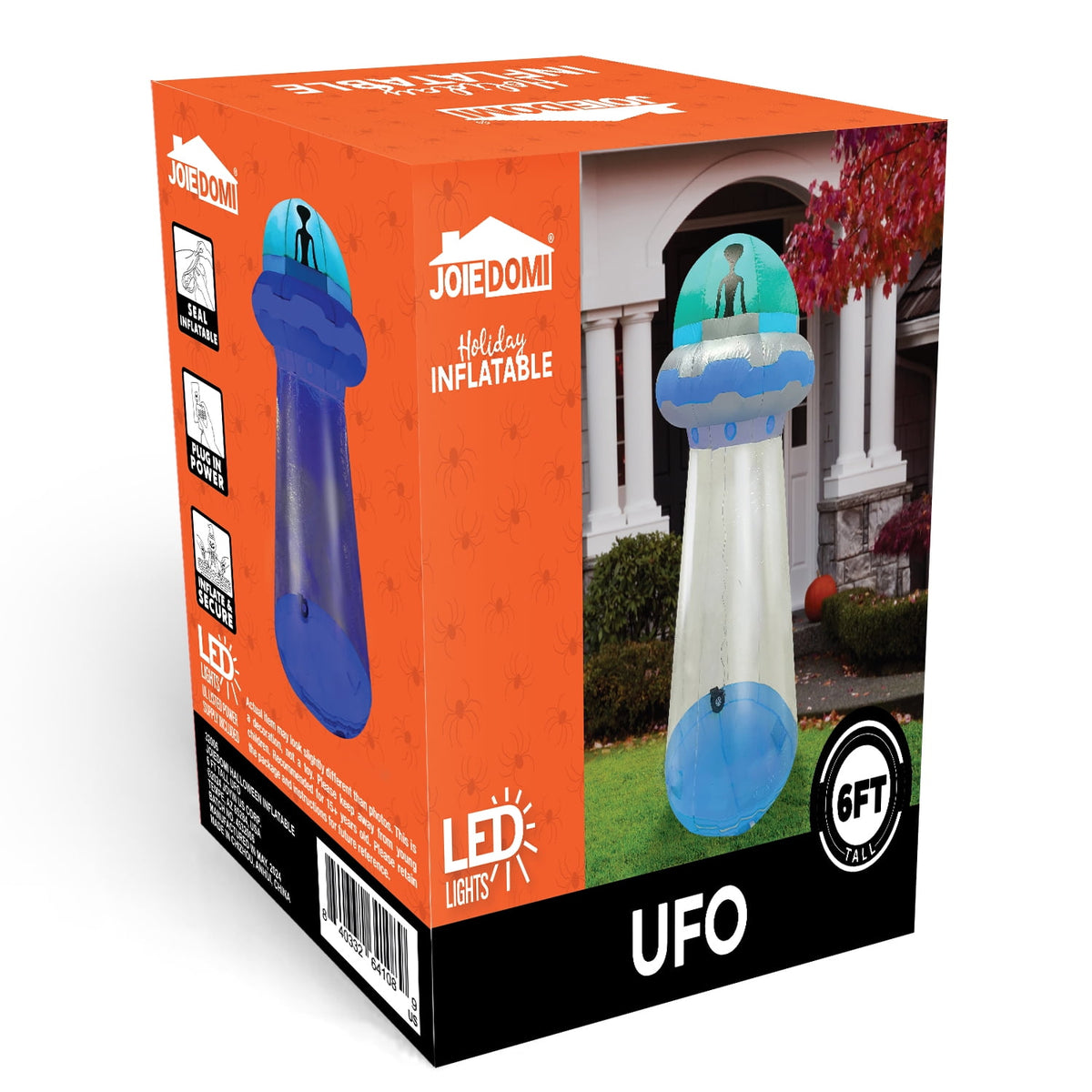 Joyfy 9 ft Halloween Inflatable Giant Alien Decoration with Built-in LEDs,Alien Halloween Decorations Outdoor Blow Up Yard Lawn Decoration