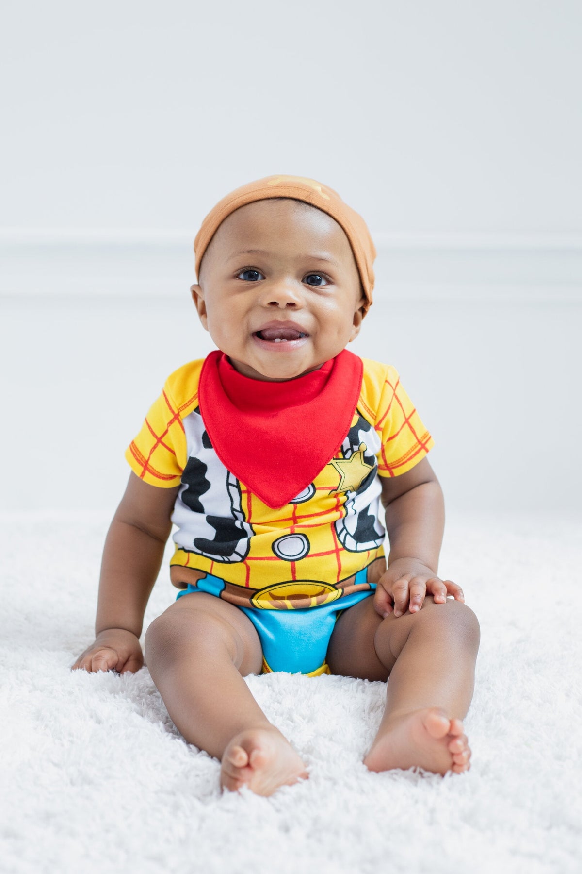 Disney Winnie the Pooh Baby Boy or Girl 2-Piece Cosplay Bodysuit and Hat Set Light Blue Eeyore
