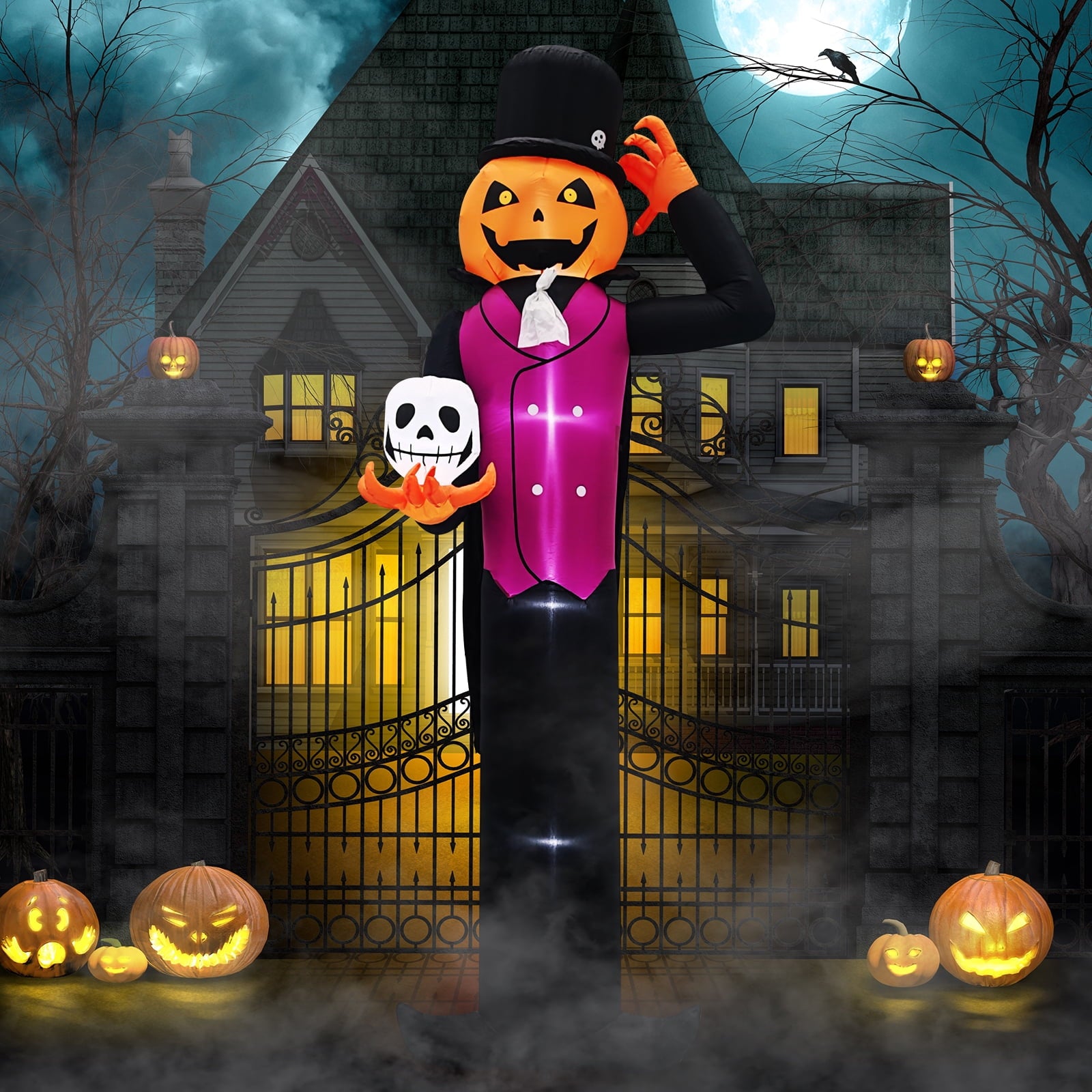 Ktaxon 12' Halloween Inflatables Outdoor Halloween Decoration Giant Pumpkin Man Blow up Decor