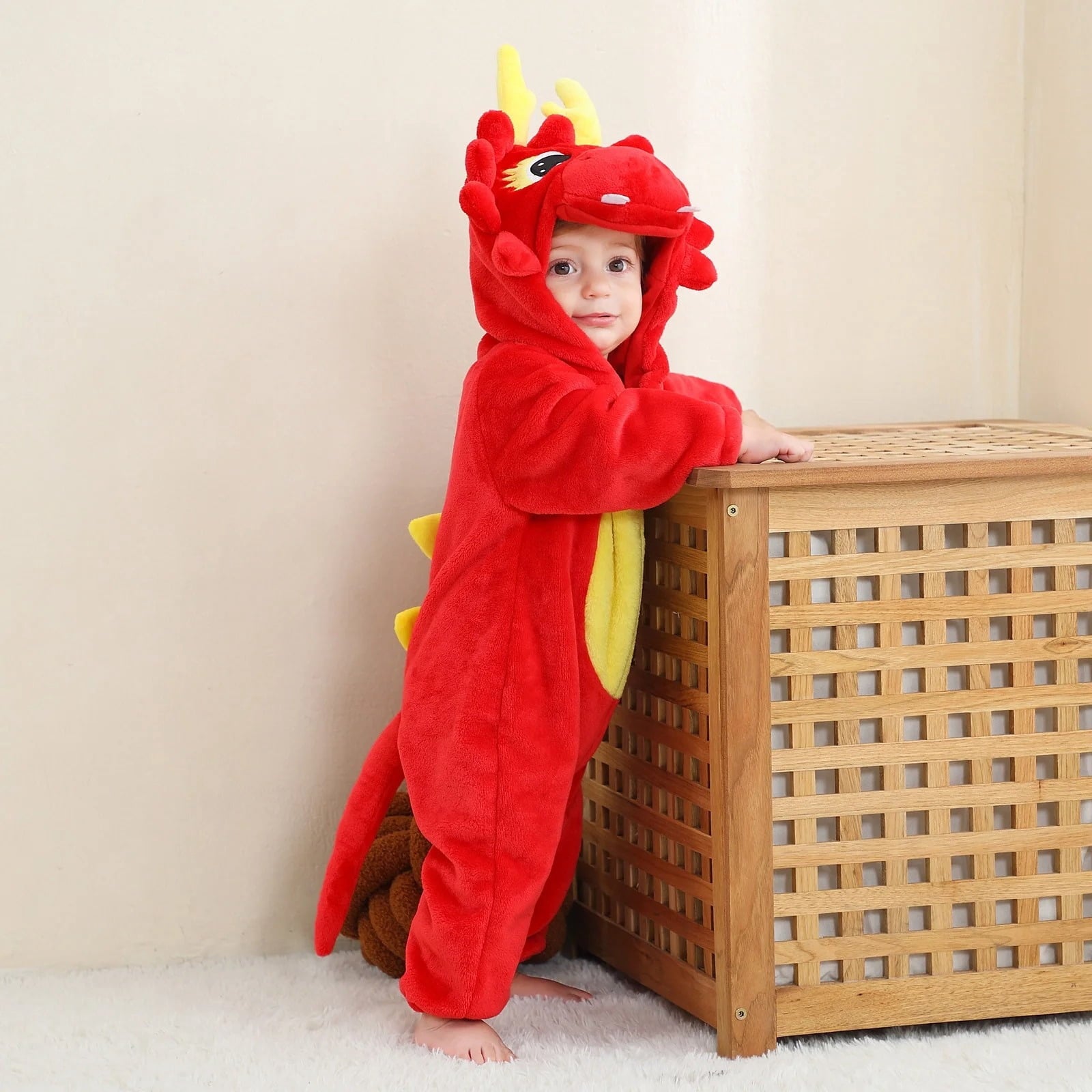 WIBACKER 0-3T Unisex Baby Animal Costume Winter Autumn Flannel Hooded Romper Christmas and Halloween Panda Cosplay Jumpsuit