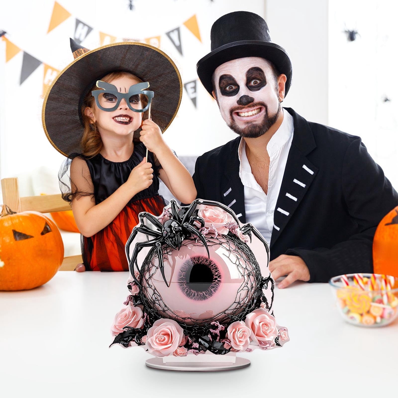 PEIBang Halloween Witch 2D Acrylic Decor,Halloween Tabletop Centerpiece for Living Room Home Party Decorations