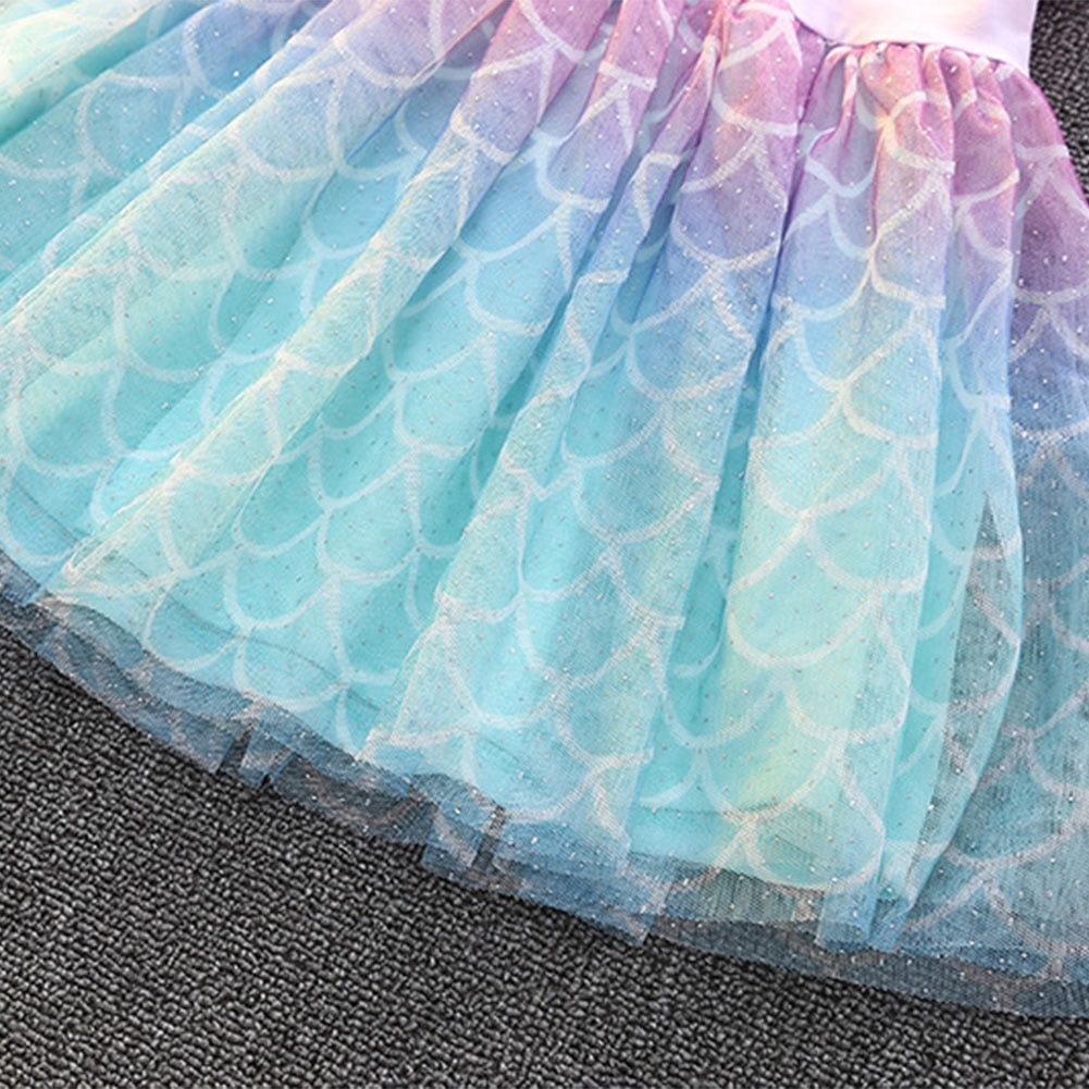 WIBACKER 1-6T Toddler Kid Baby Girls Fancy Party Puff Sleeve Princess Dress Cosplay Costume Dress Up
