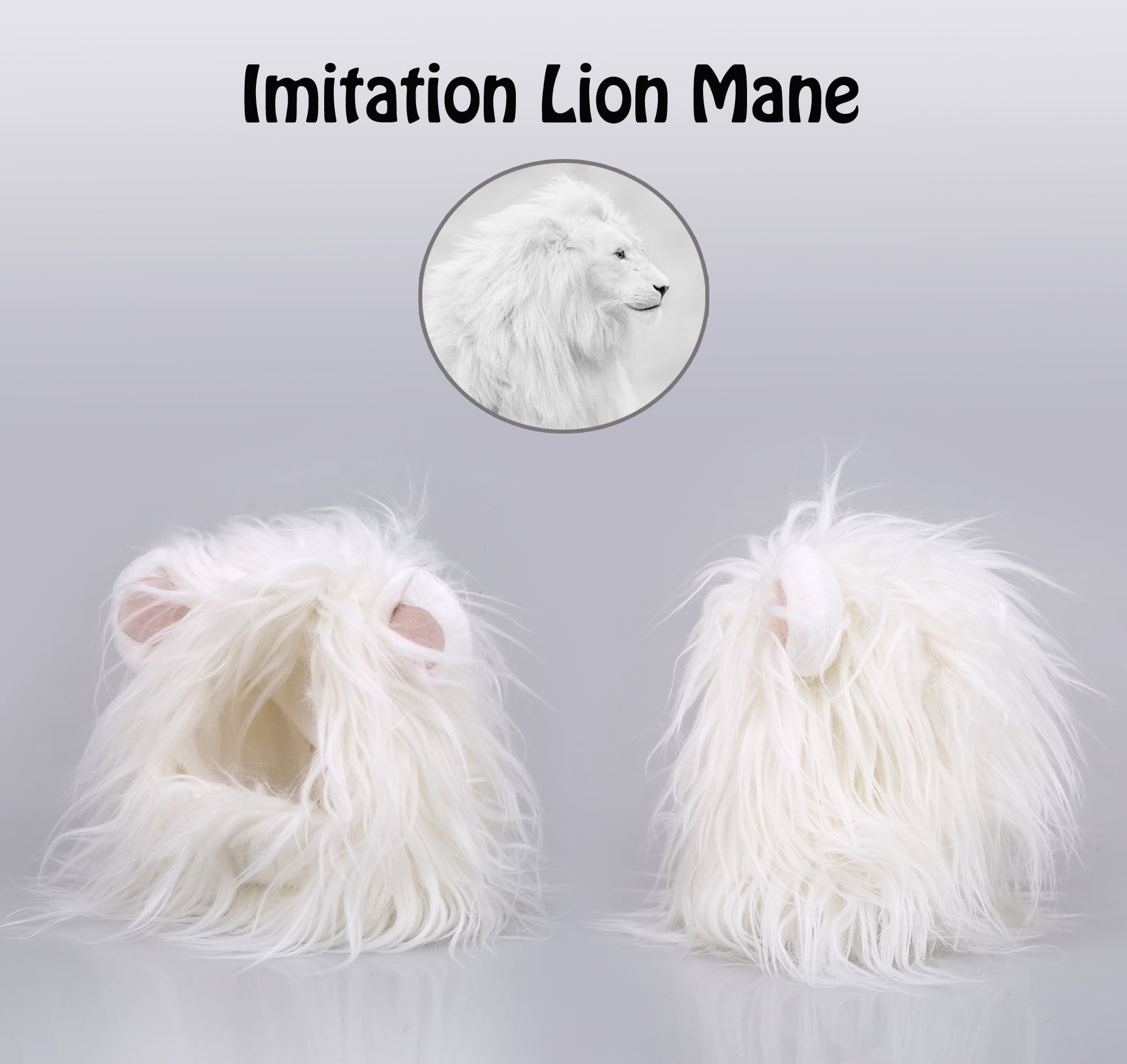 Lion Mane Wig for Cats, Funny Pet Cat Costumes for Halloween Christmas (Size S, Black)