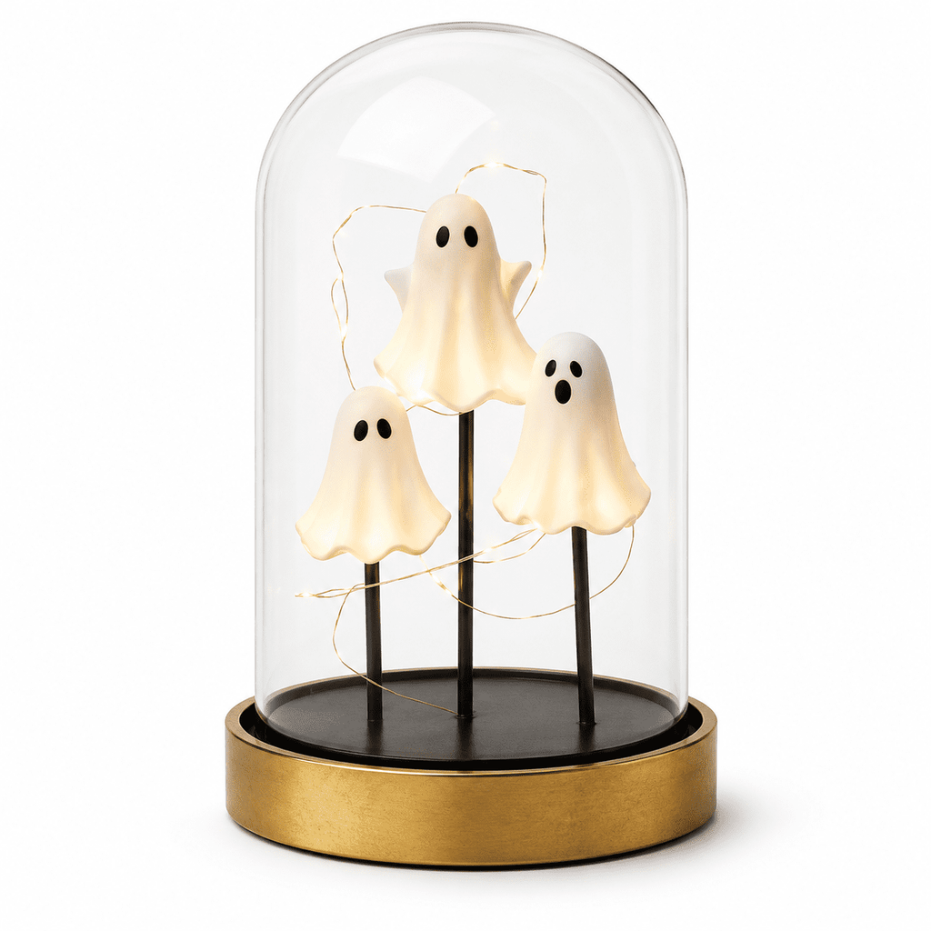 Diceymbol Halloween Decorations and Fall Decor, Halloween Venue Decoration Ghost Props LED Illuminated Ghost Decorations for Tabletop, Mantel, Shelf Indoor Outdoor 9.05 inch