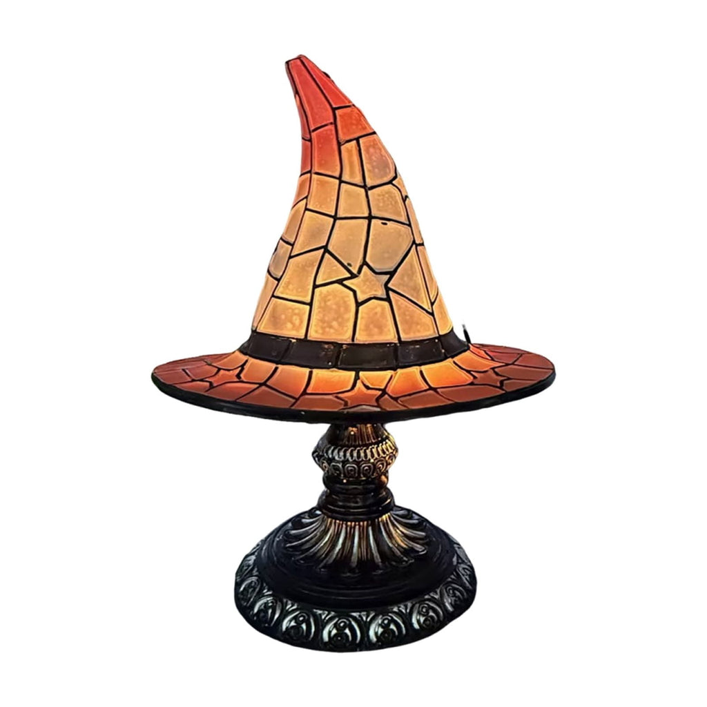 Halloween Decor Witch Hat Lamp, LED Halloween Night Light, Halloween Decorations Indoor, Witchy Decor for Shelf Mantel Table, Gothic Home Decoration