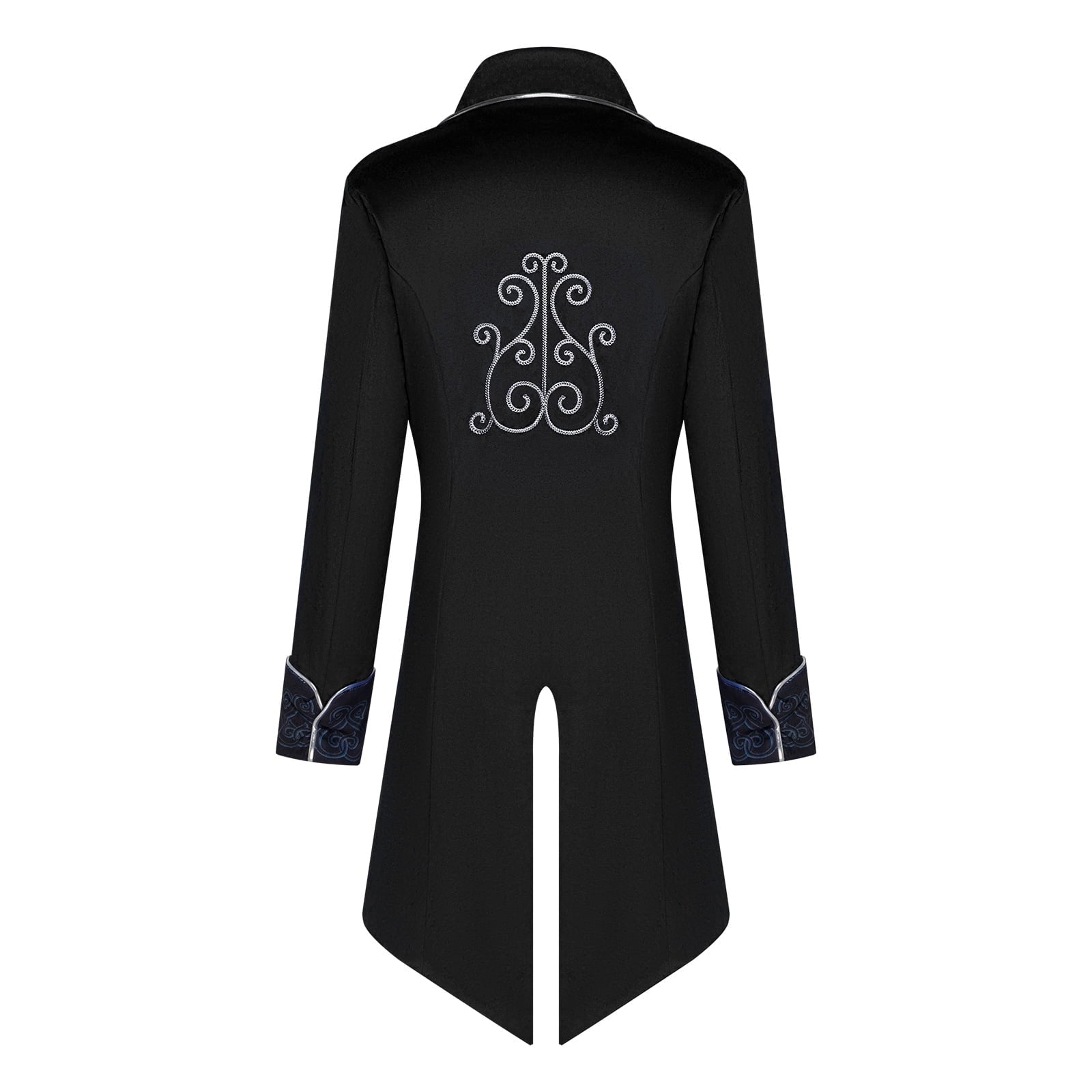 GYQMBT Men Medieval Steampunk Tailcoat Jacket Gothic Victorian Frock Coat Uniform Halloween Party Cosplay Gentleman Costumes, Blue, XL