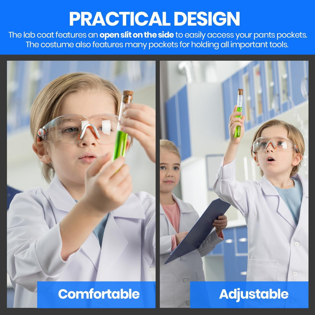 Dress Up America Kids White Lab Coat Doctor Costume Scientist Costume for Boys & Girls