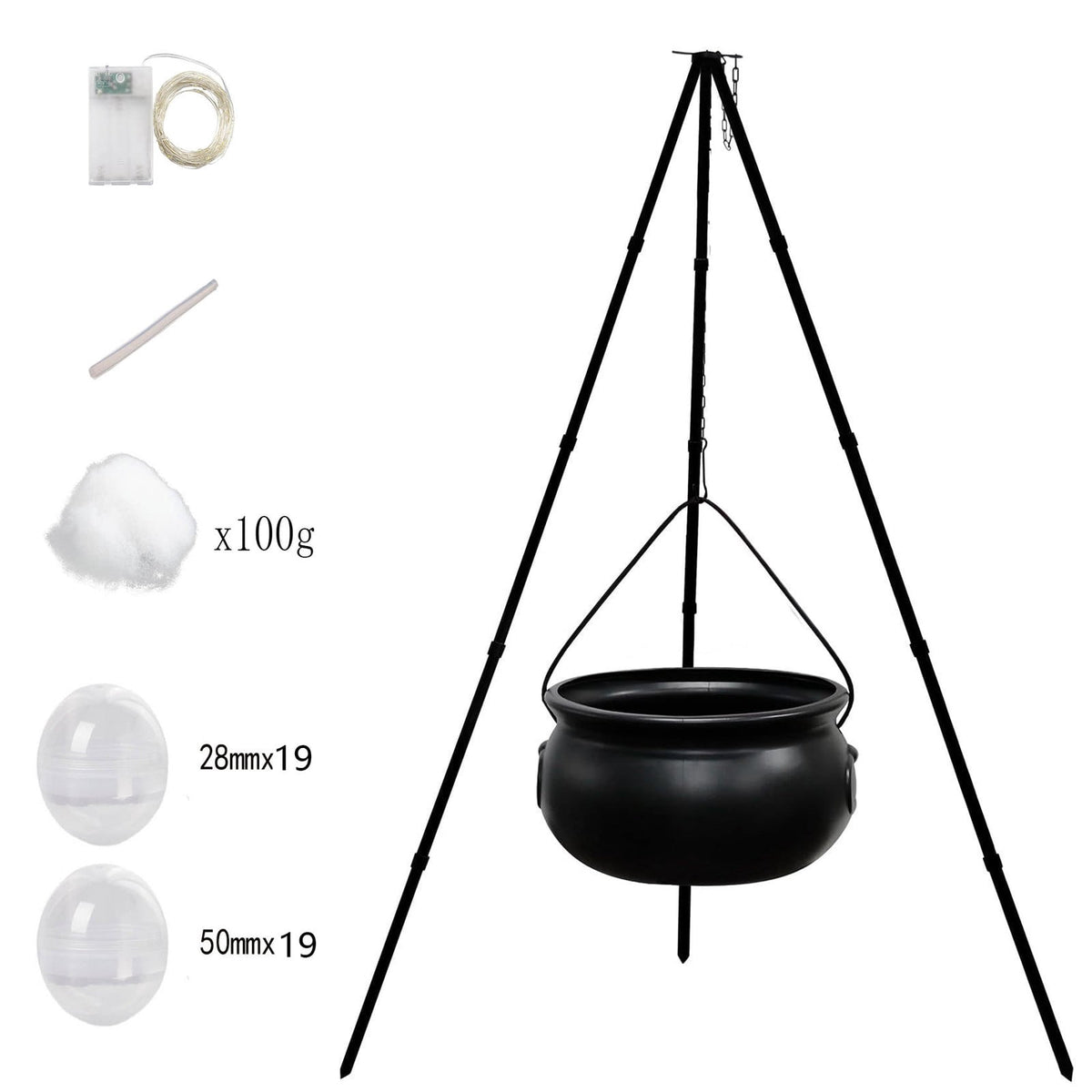 Muecwrye Halloween Decorations Outdoor, Halloween Clearance! Halloween Witches Cauldron with Lights, DIY Bubbling Cauldron Set Decor for Home Porch Outside, Halloween Party Supplies( Without Tripod)