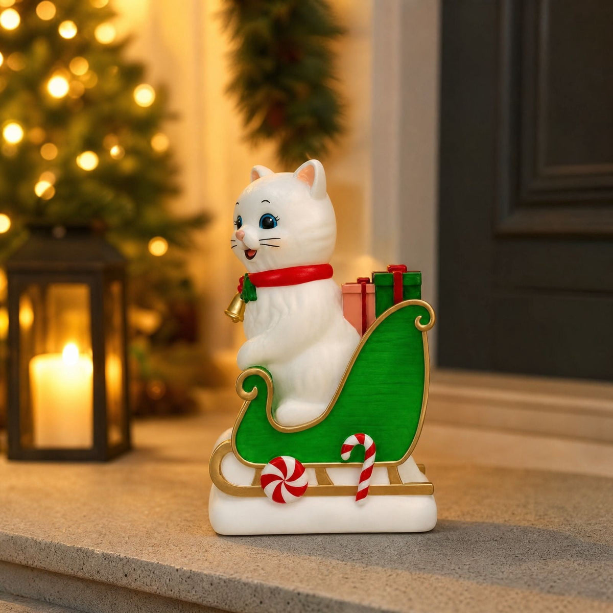 Clearance! Christmas Golden Retriever Statue with LED Lights, Cute Dog Holding Puppy Figurine, Christmas Decoration Indoor Outdoor, Gift for Kiddo Adults