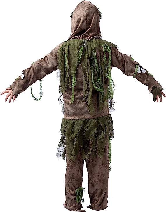 Joyfy Halloween Swamp Skeleton Living Dead Zombie Costume for Boys, Scary Zombie Costume for Kids Halloween Monster Themed Party Dress Up